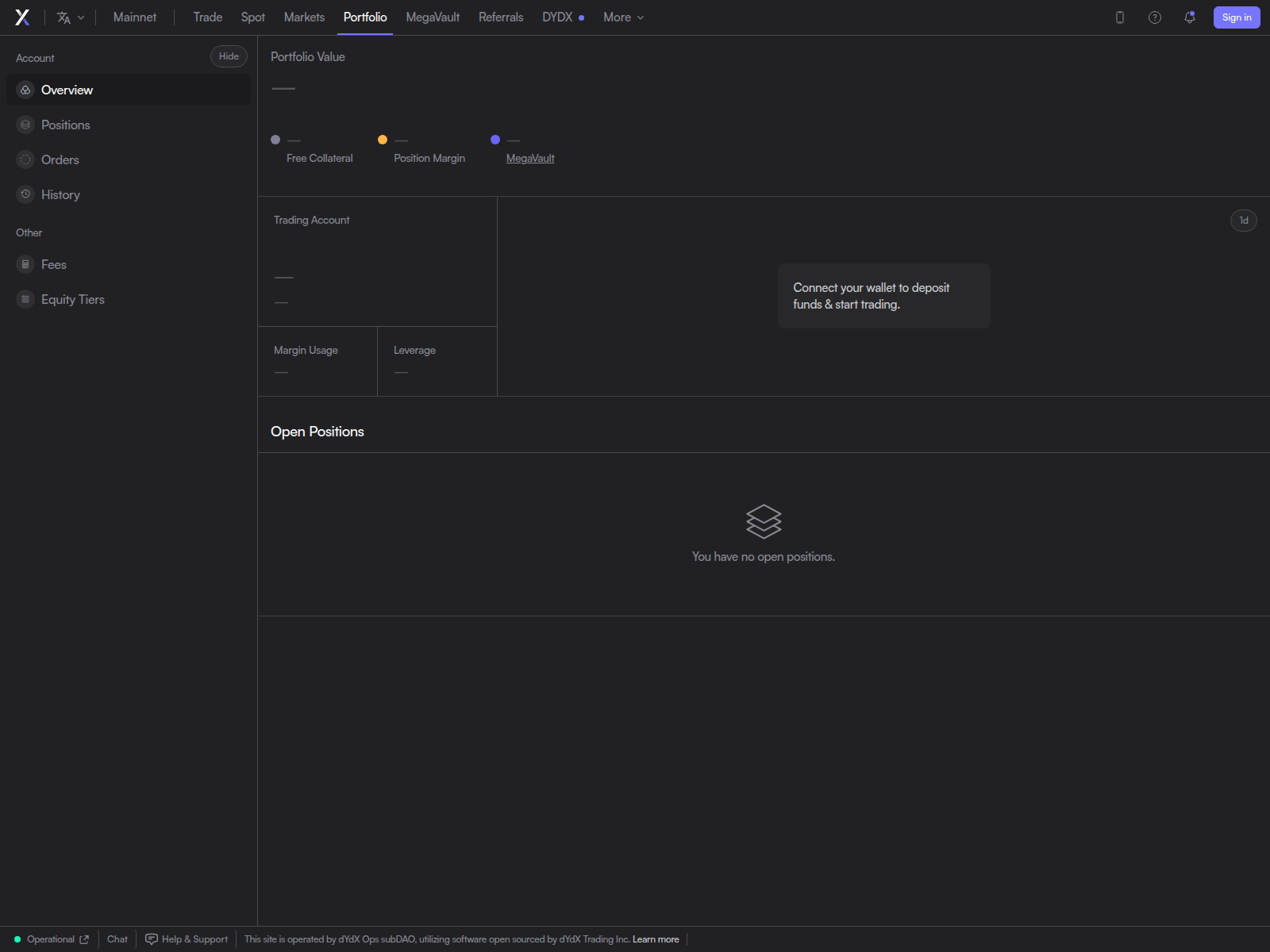 Screenshot of dydx-trade.com