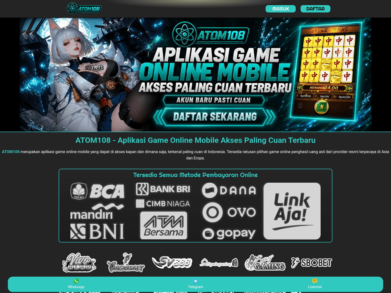 Screenshot of atom108.org
