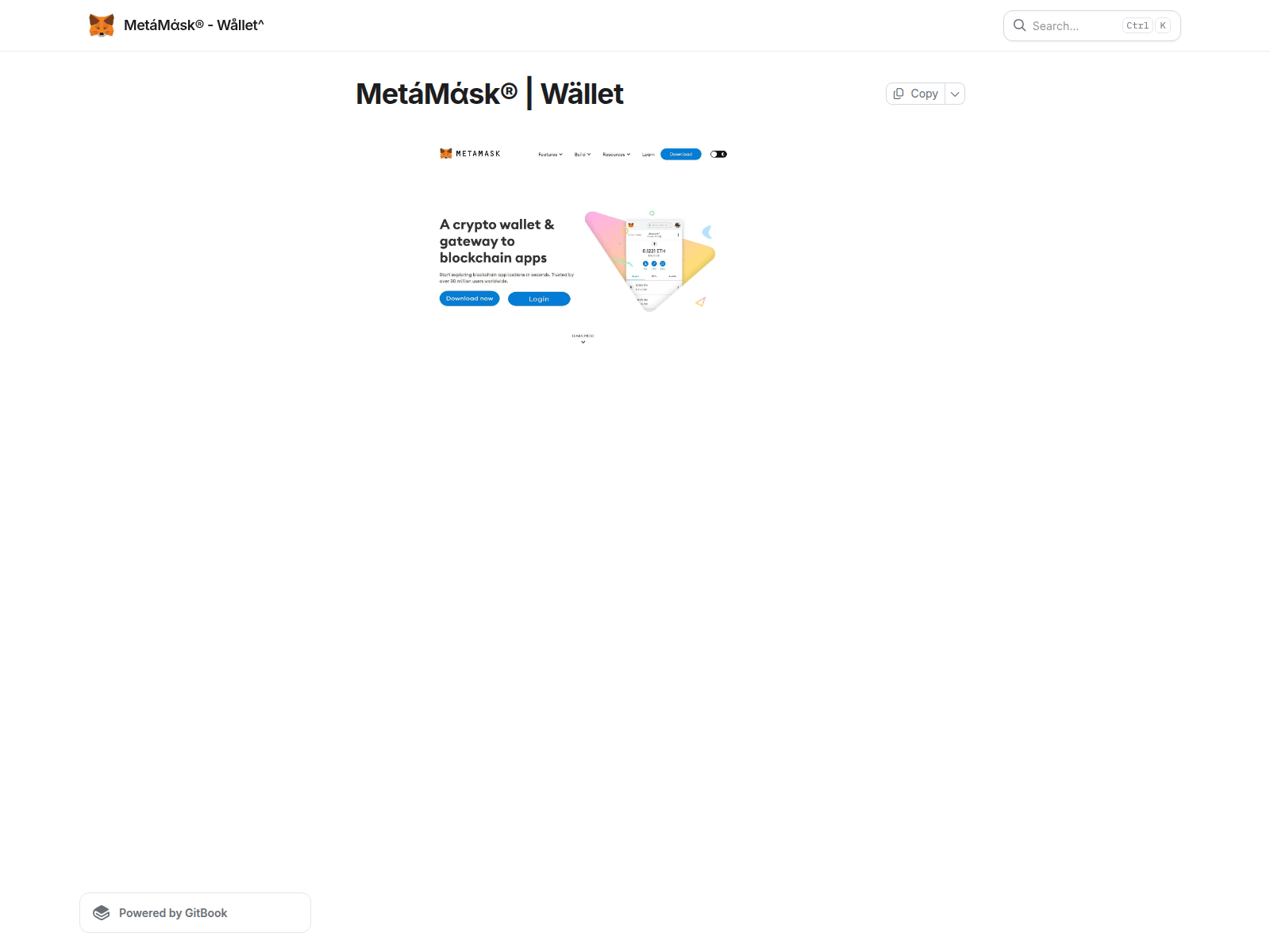 Screenshot of mymetamskwalat.gitbook.io