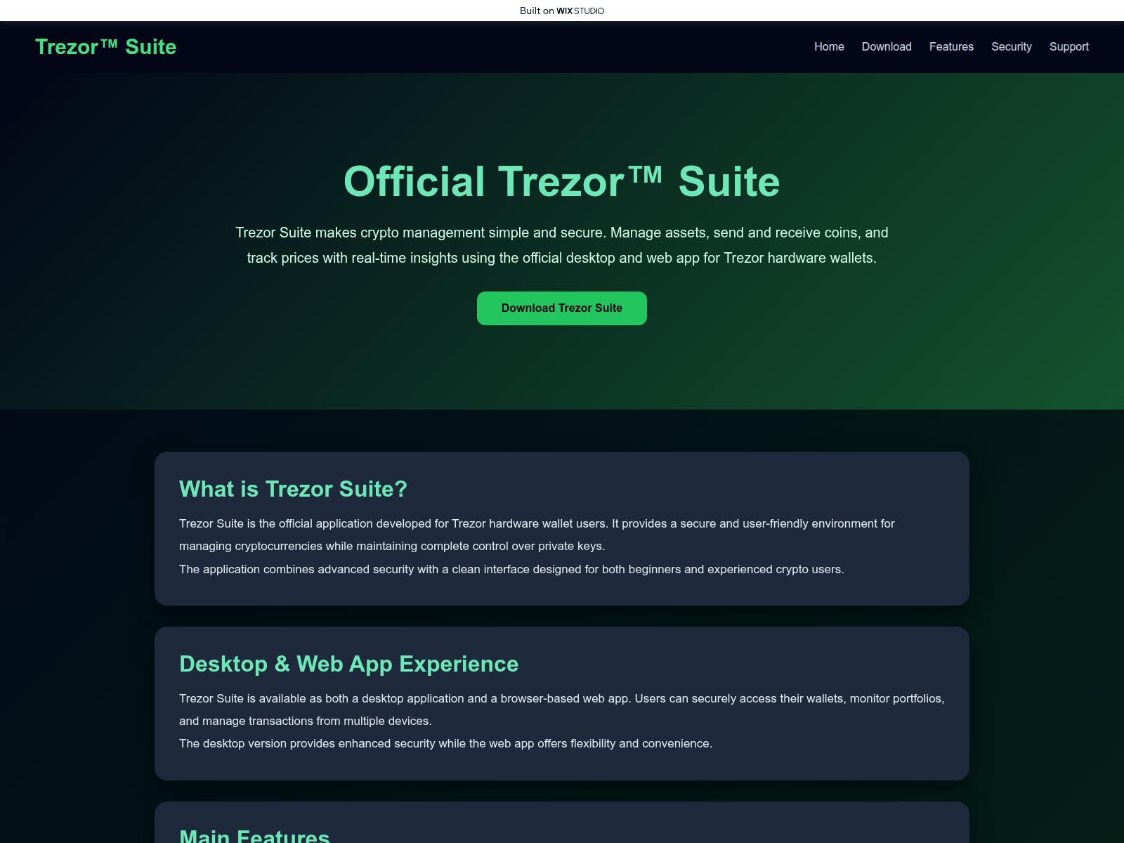 Screenshot of publicsuite-trezr.wixstudio.com