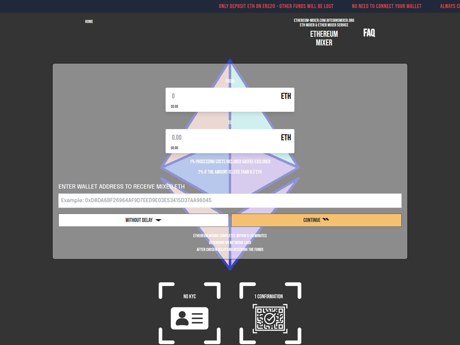 Screenshot of ethereum-mixer.com.bitcoinsmixer.org