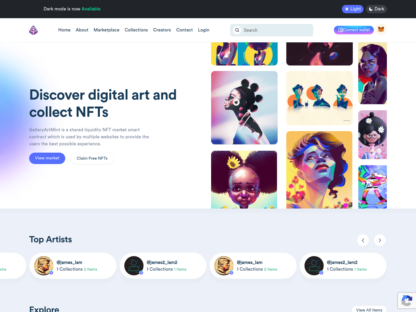 Screenshot of galleryartmint.com