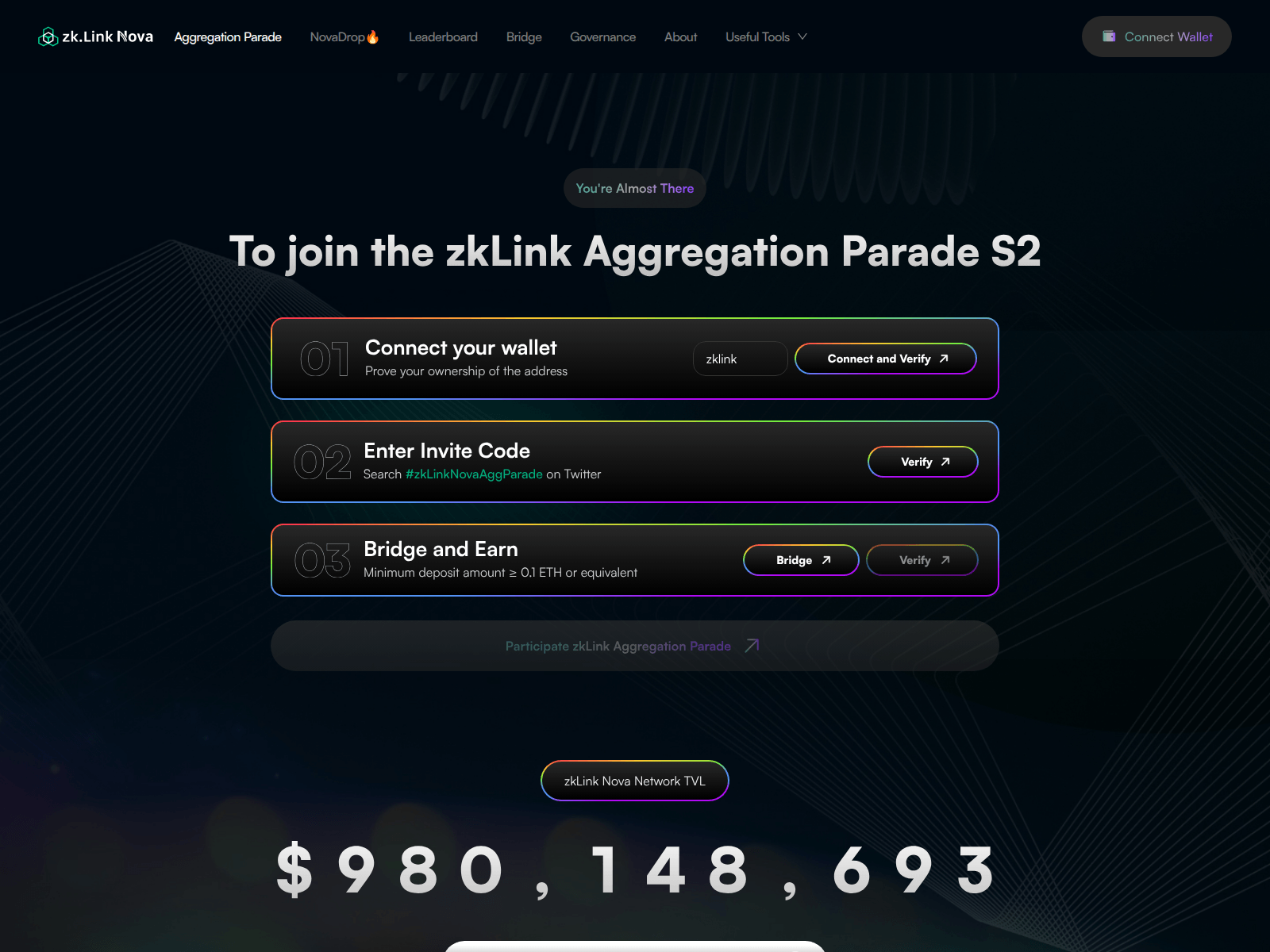 Screenshot of zklink-eligibility.pages.dev