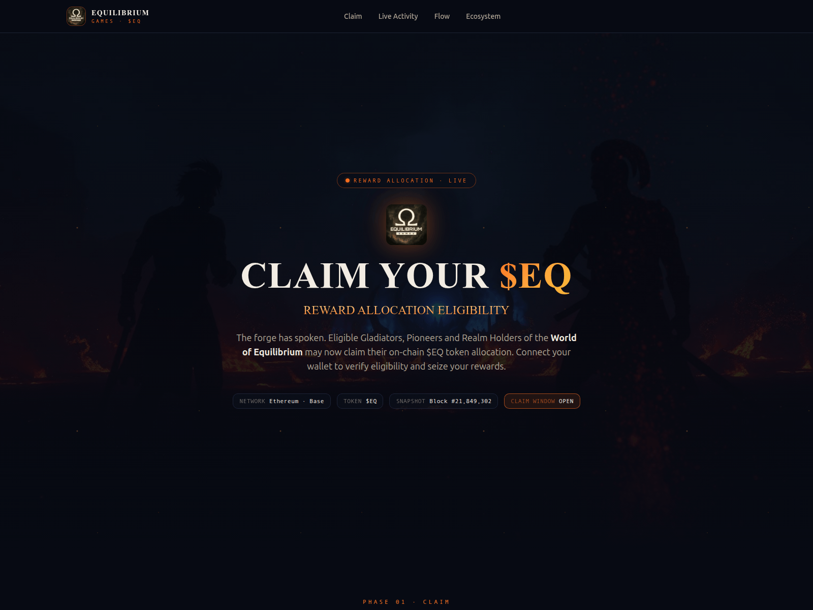 Screenshot of equilibriumreward.com