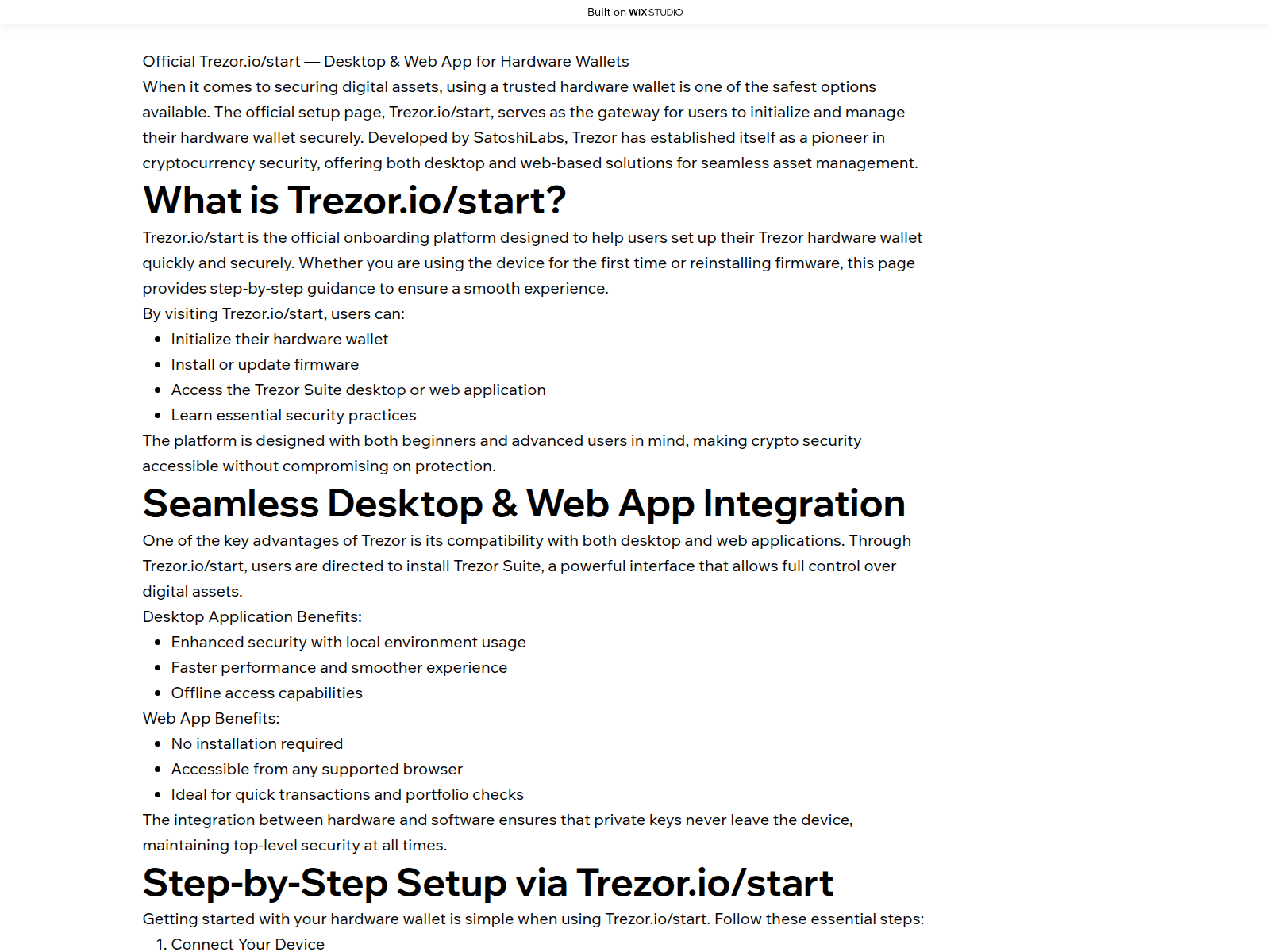 Screenshot of iostart-homebpage.wixstudio.com
