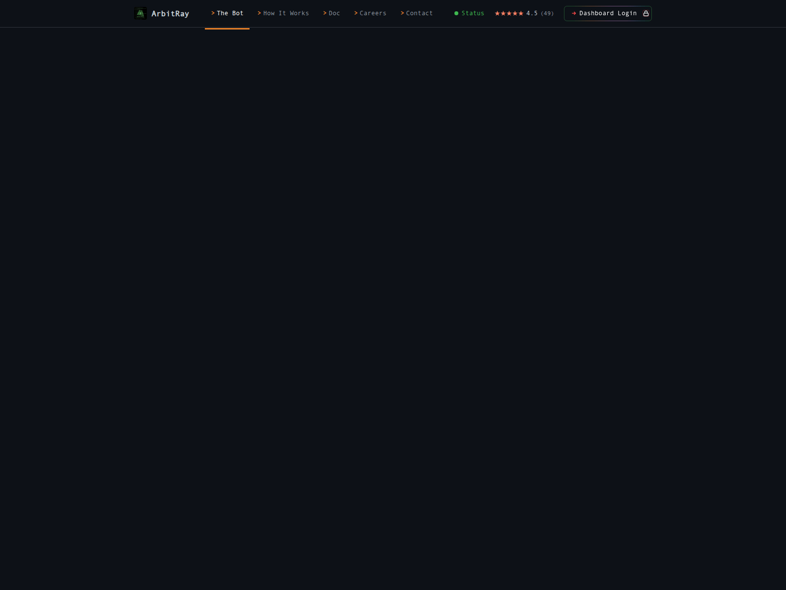 Screenshot of arbitray.us