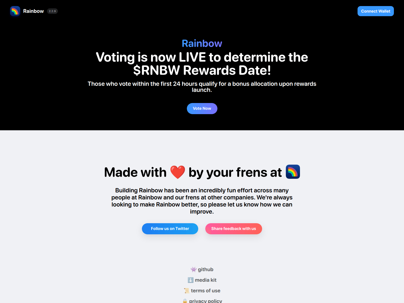 Screenshot of rainbow-proposal.xyz