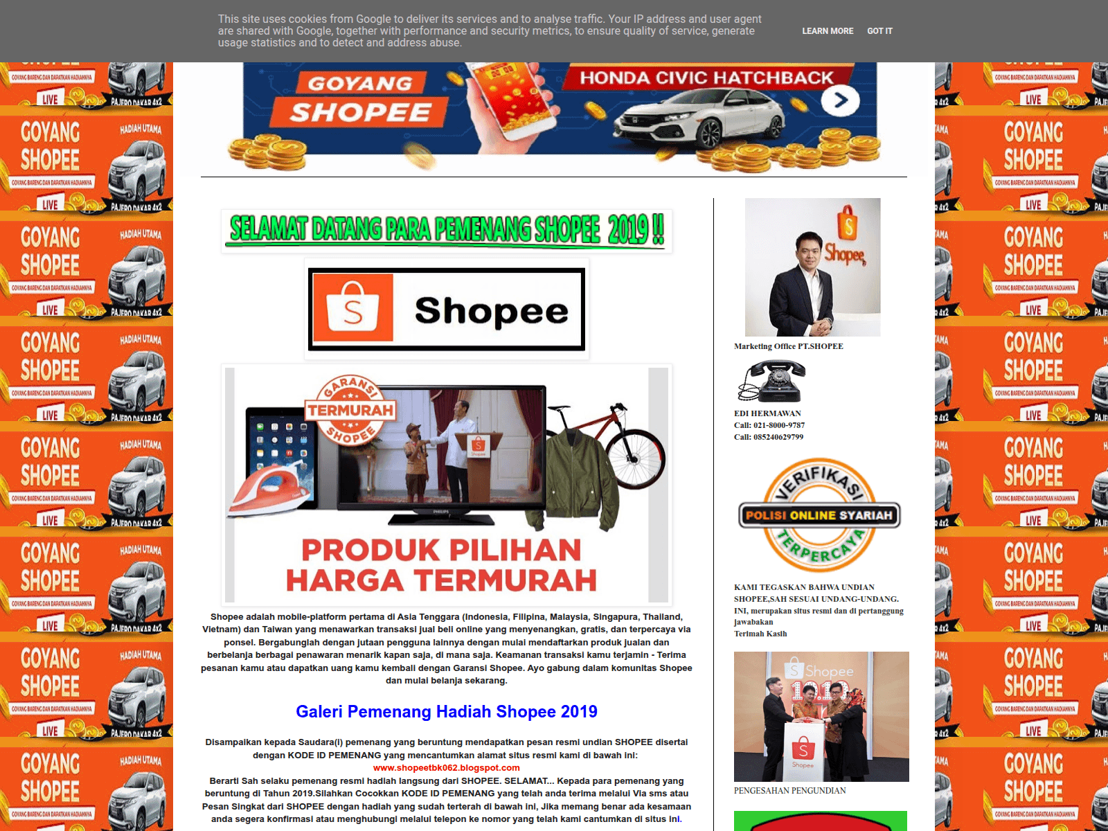 Screenshot of shopeetbk062.blogspot.com