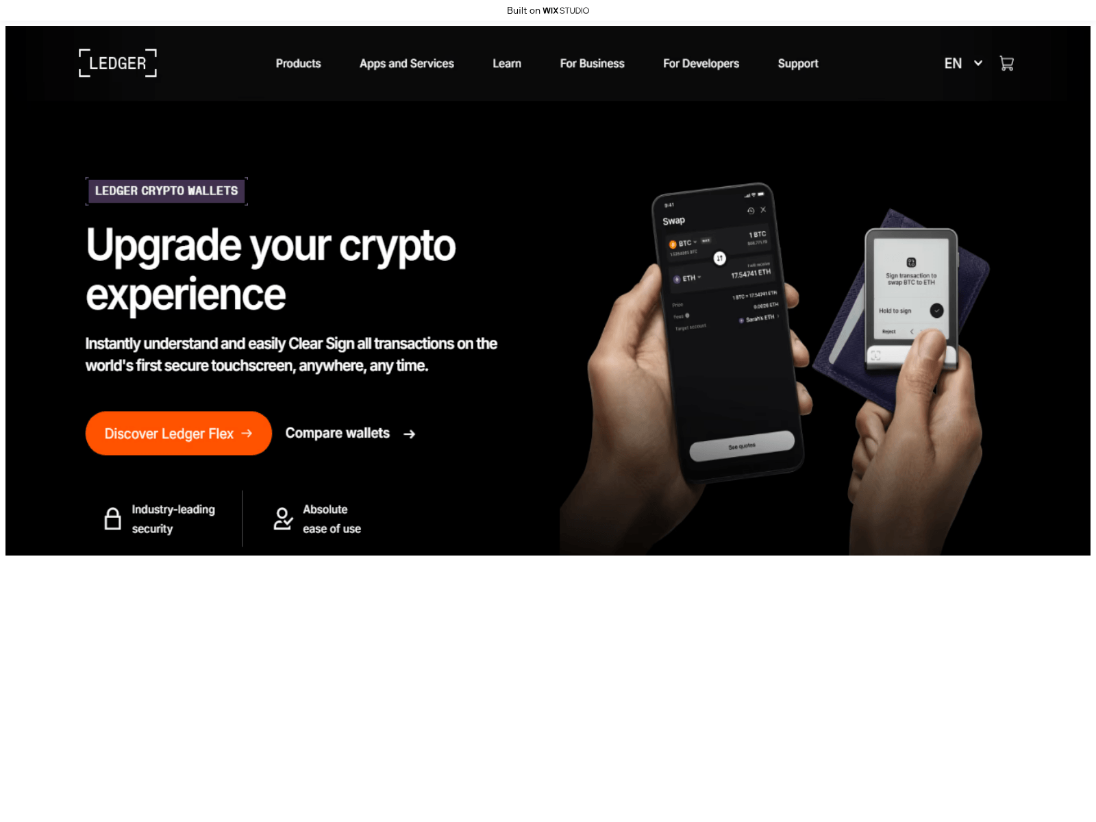 Screenshot of nav-ledgrlive.wixstudio.com
