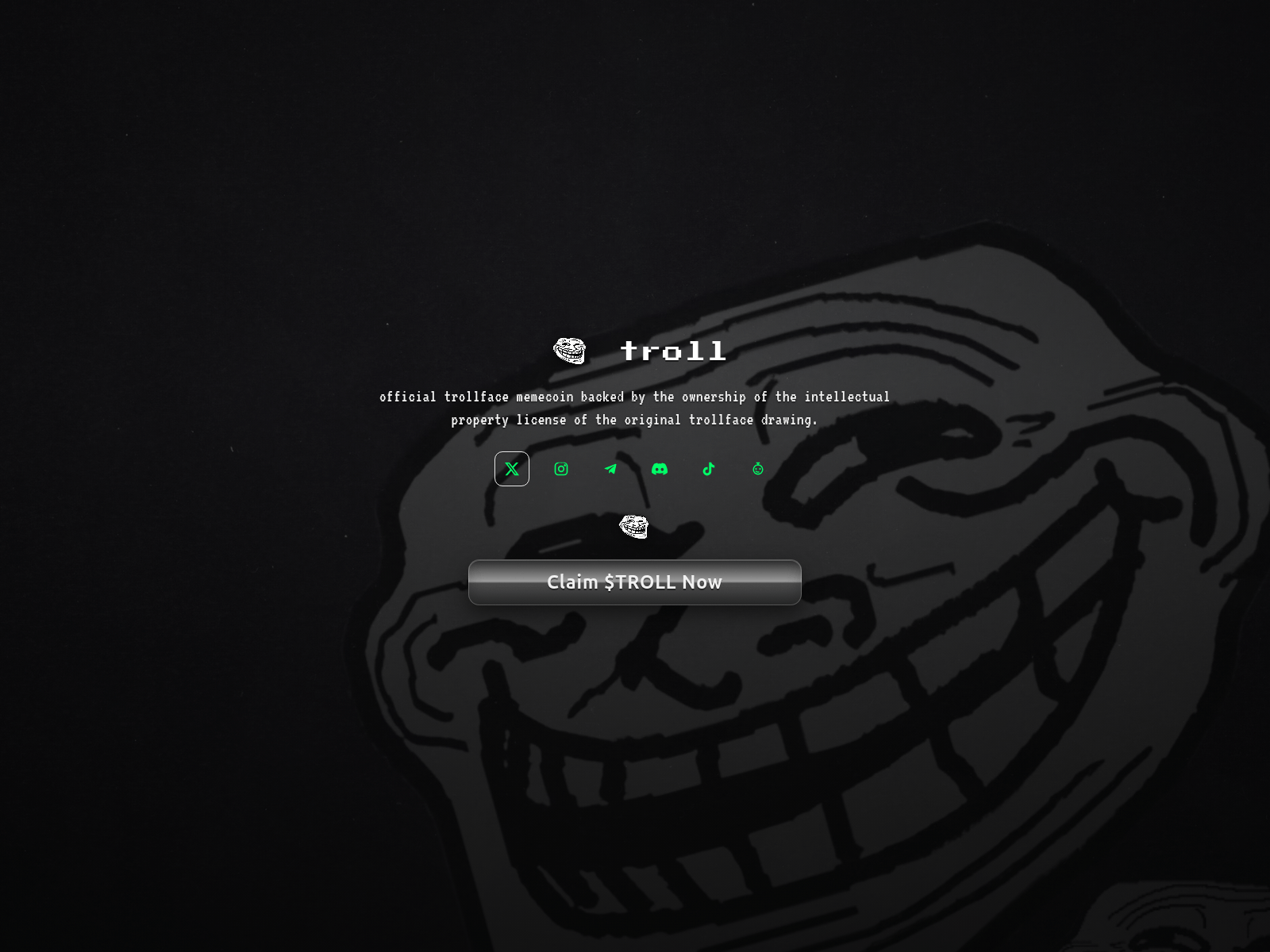 Screenshot of trollcoins.com