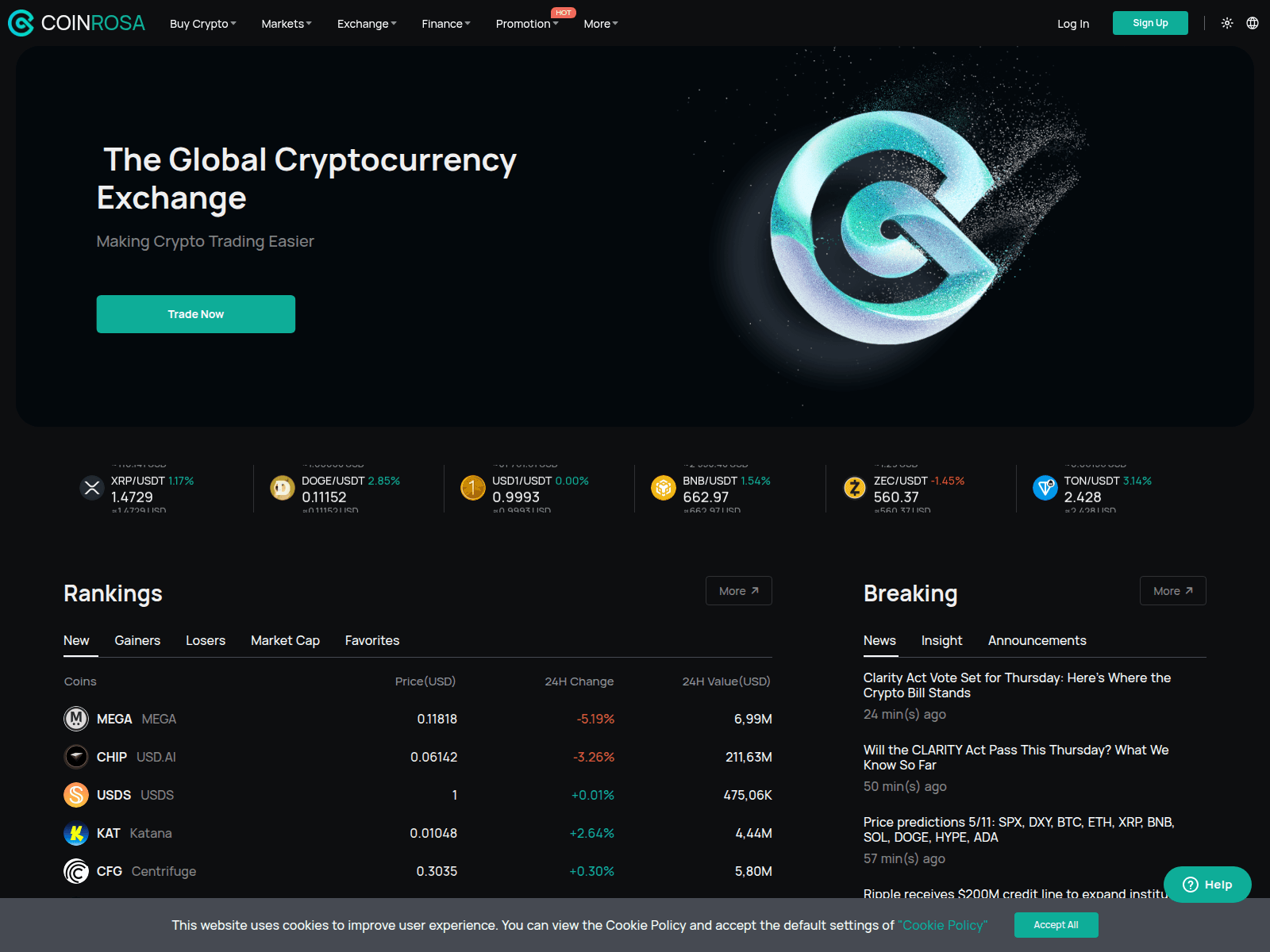 Screenshot of coinrosa.com