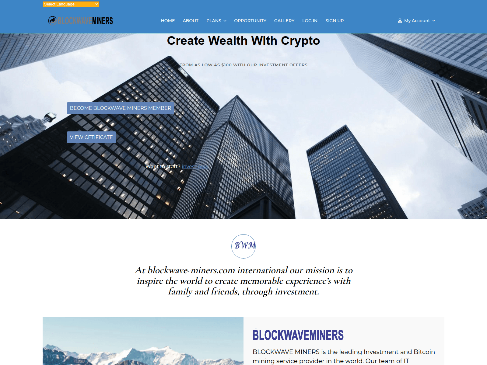 Screenshot of blockwave-miners.com