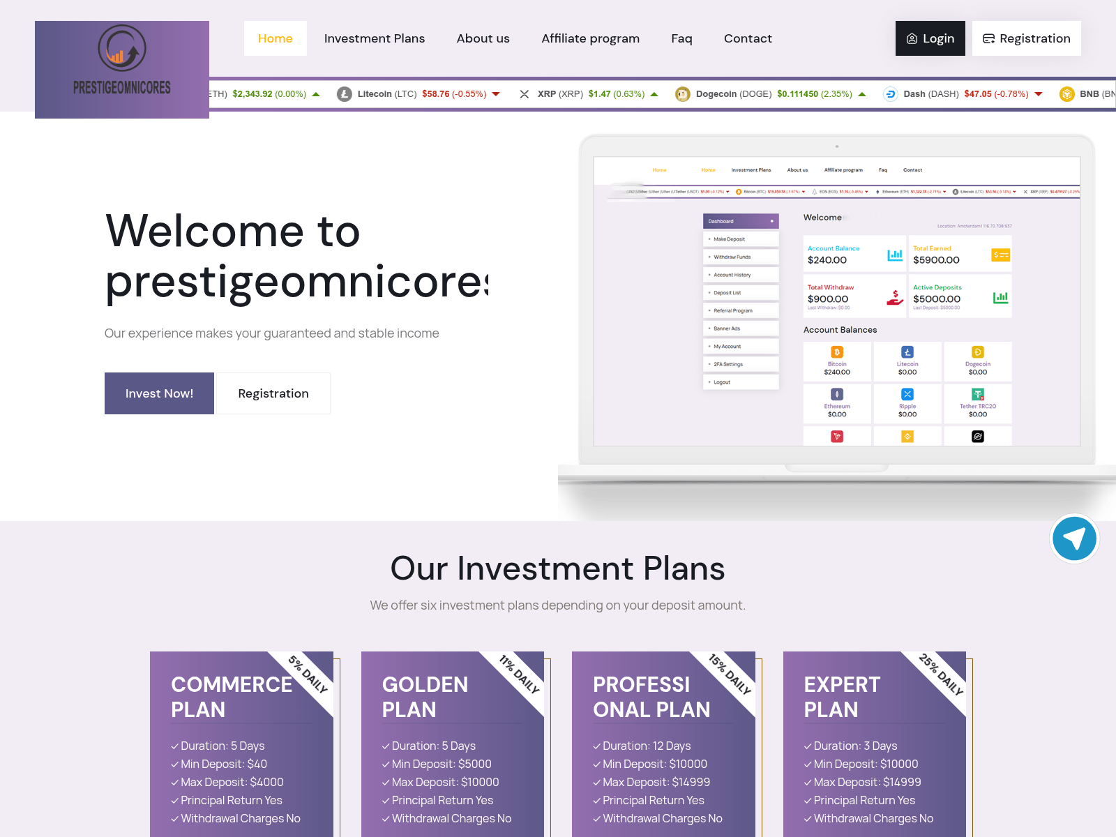 Screenshot of prestigeomnicores.com