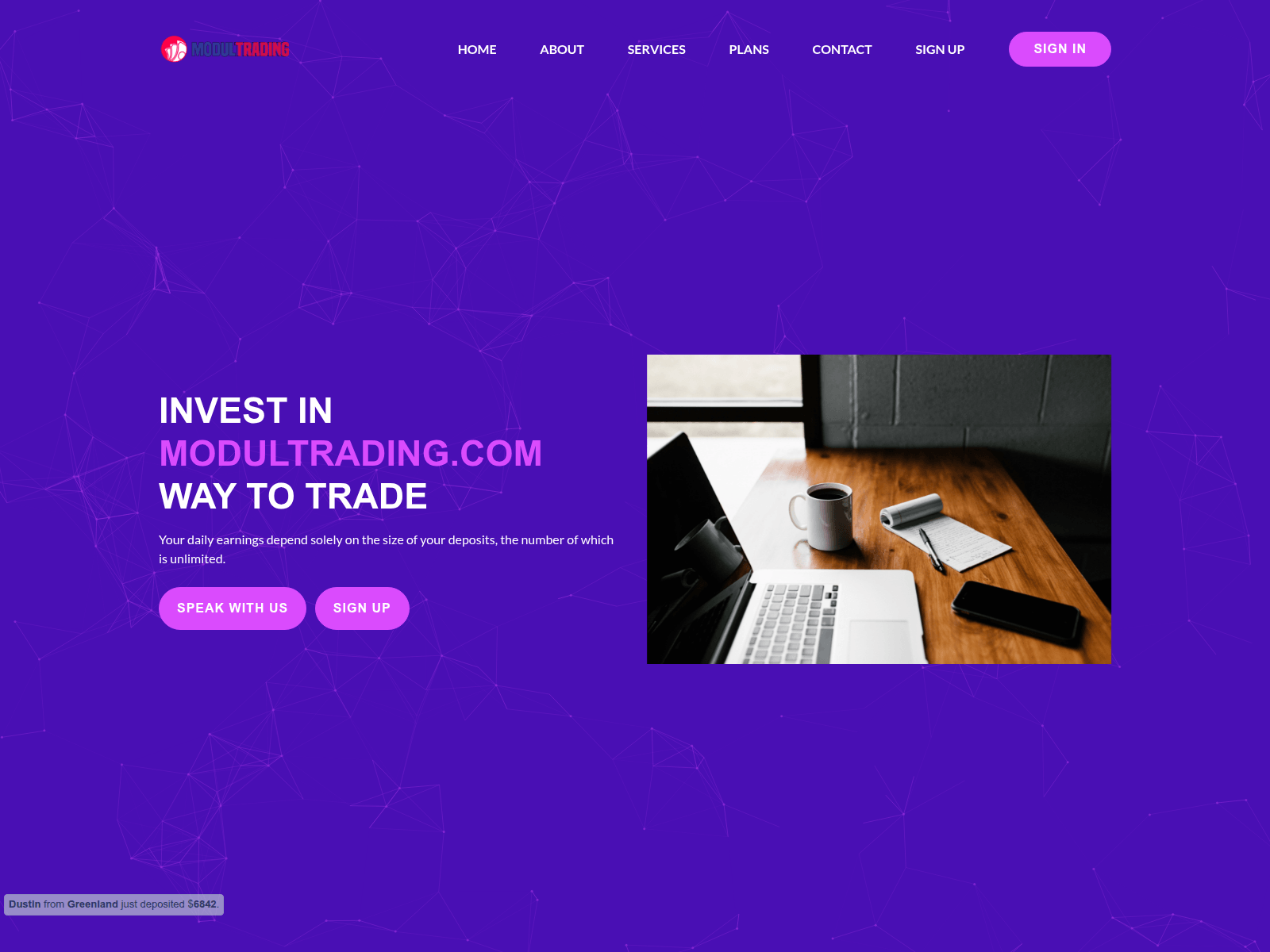 Screenshot of modultrading.org