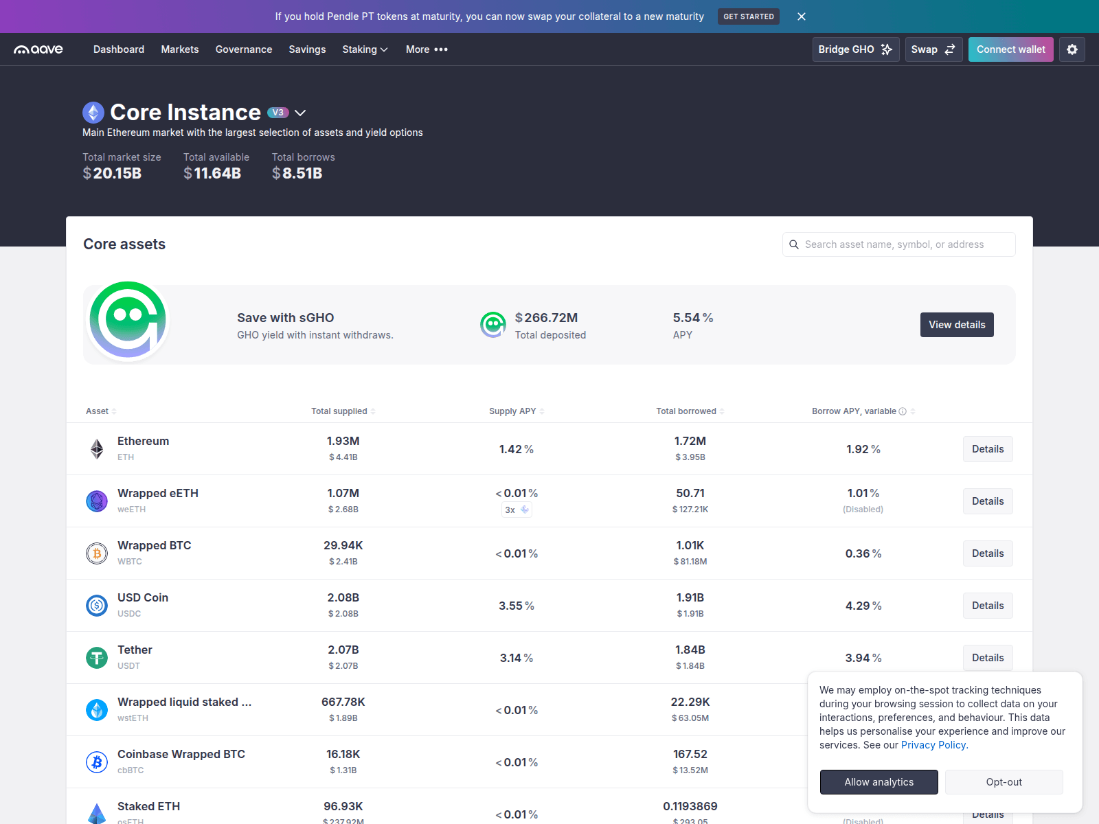 Screenshot of dashboard-v3.xyz