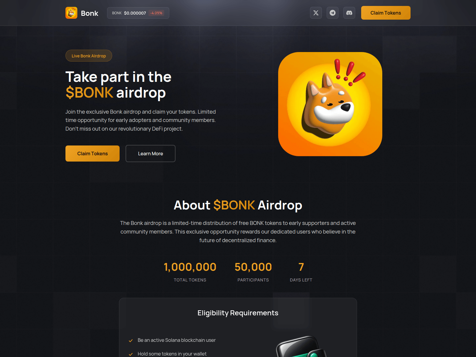 Screenshot of collect-bonk.com