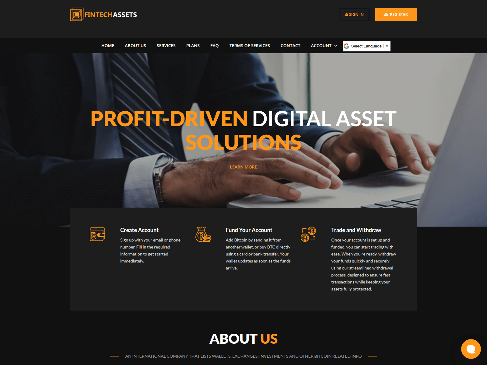 Screenshot of fintech-assets.com