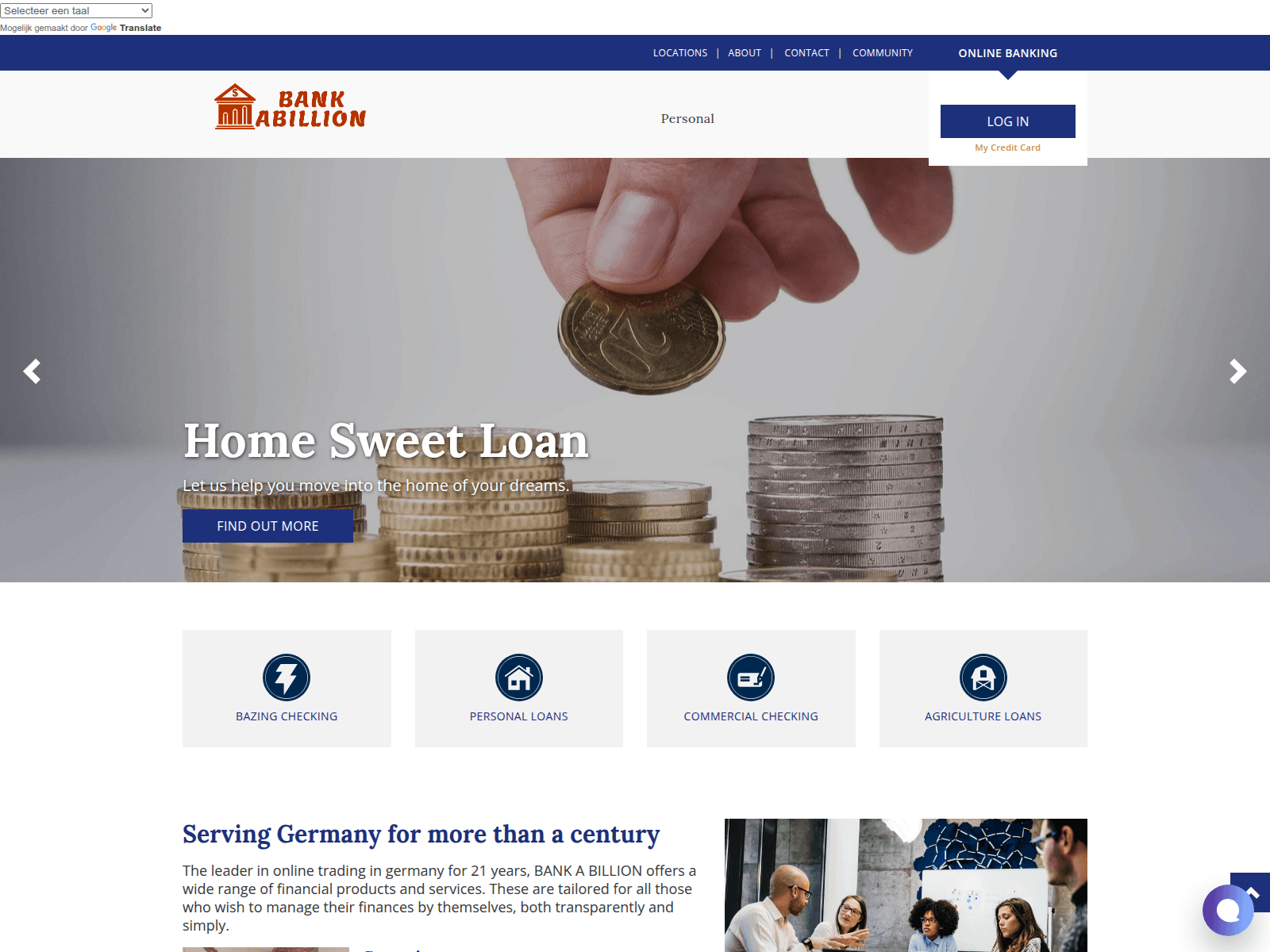 Screenshot of bankabillions.org