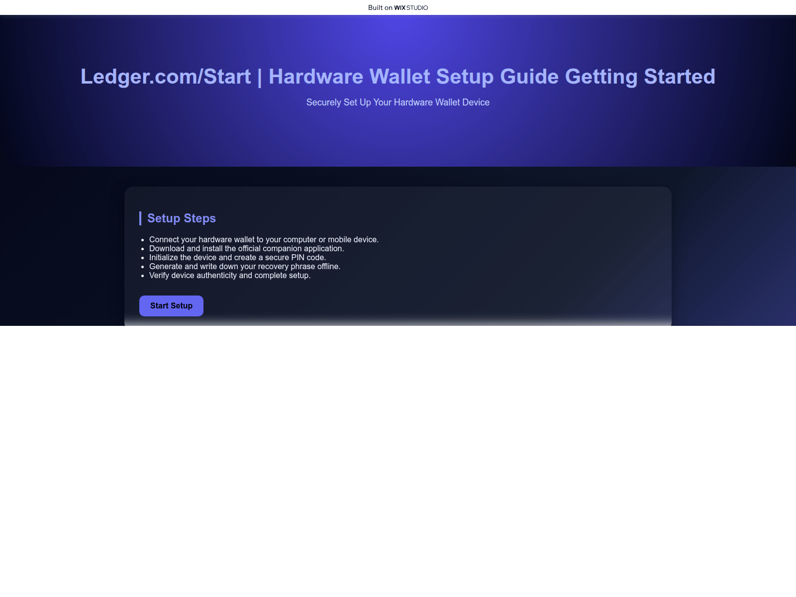 Screenshot of authstart-ledgar.wixstudio.com