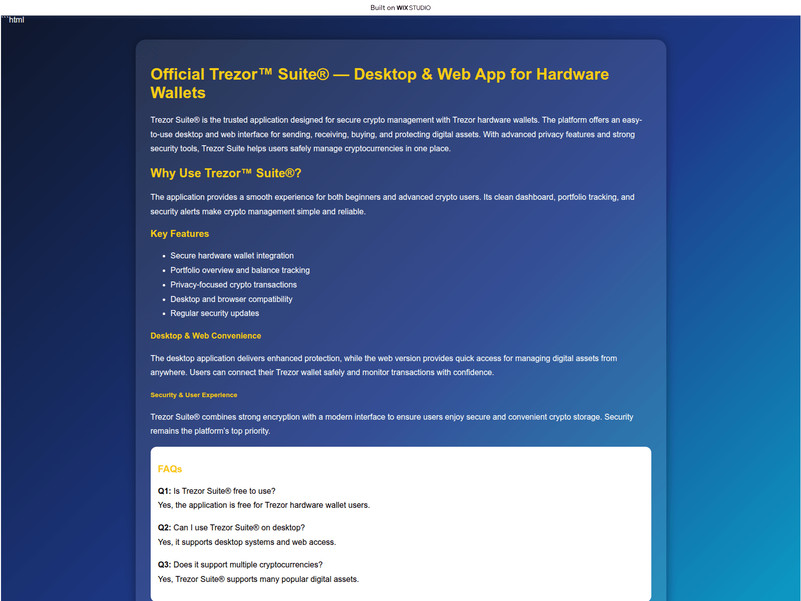Screenshot of hometrazr.wixstudio.com
