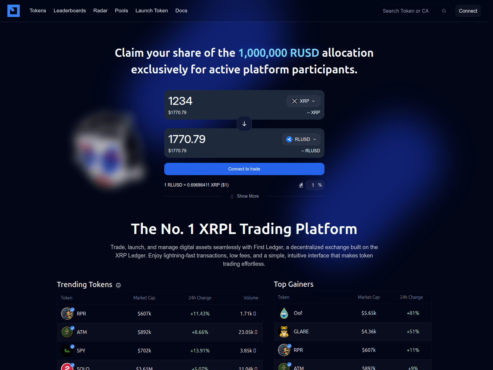 Screenshot of firstledger.trade