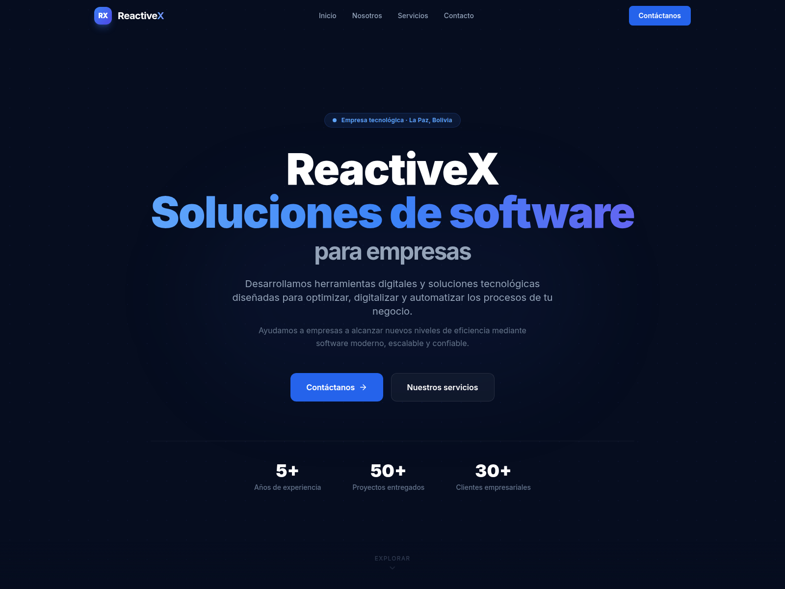 Screenshot of reactive-x.com