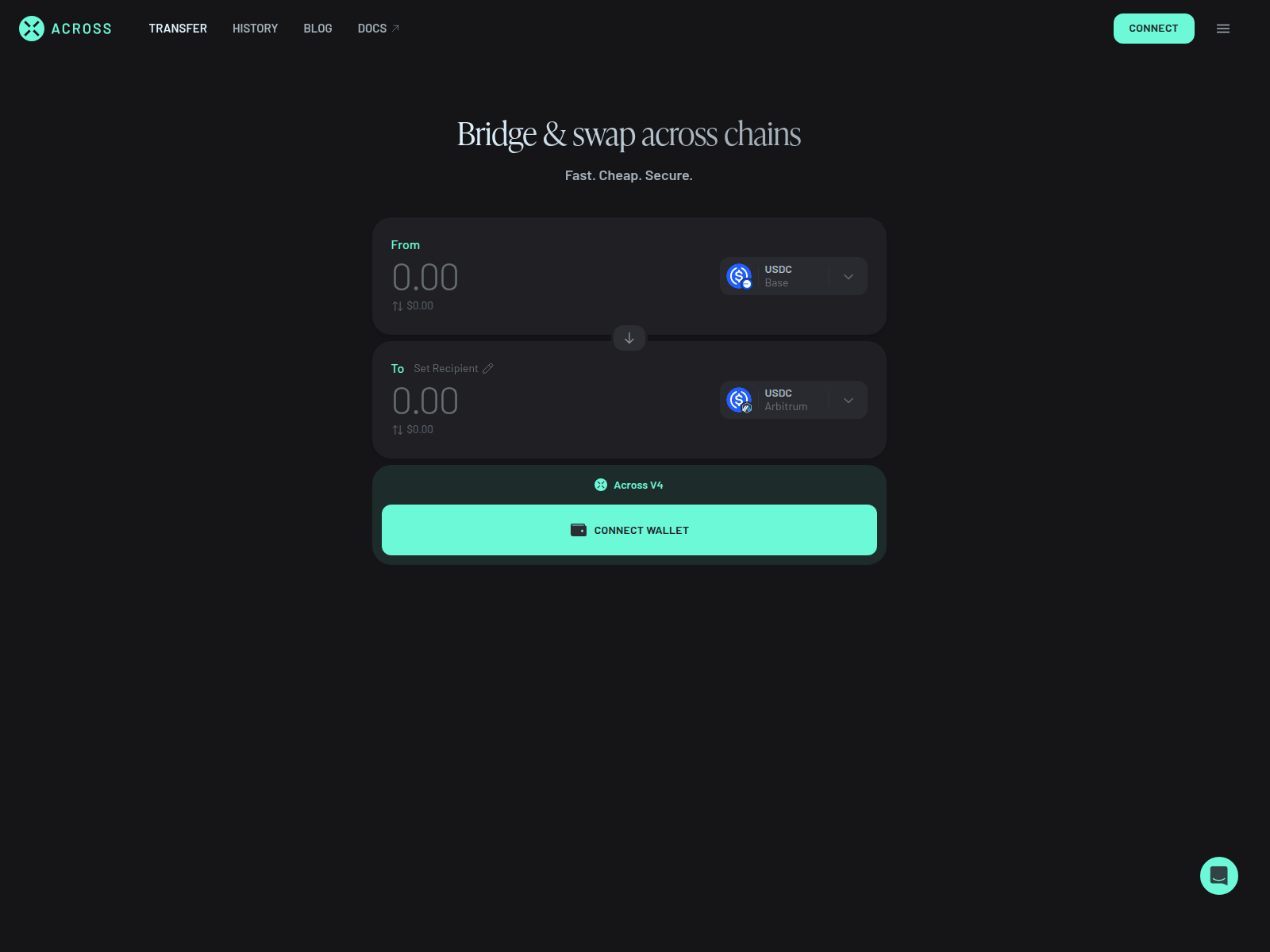 Screenshot of accross.to