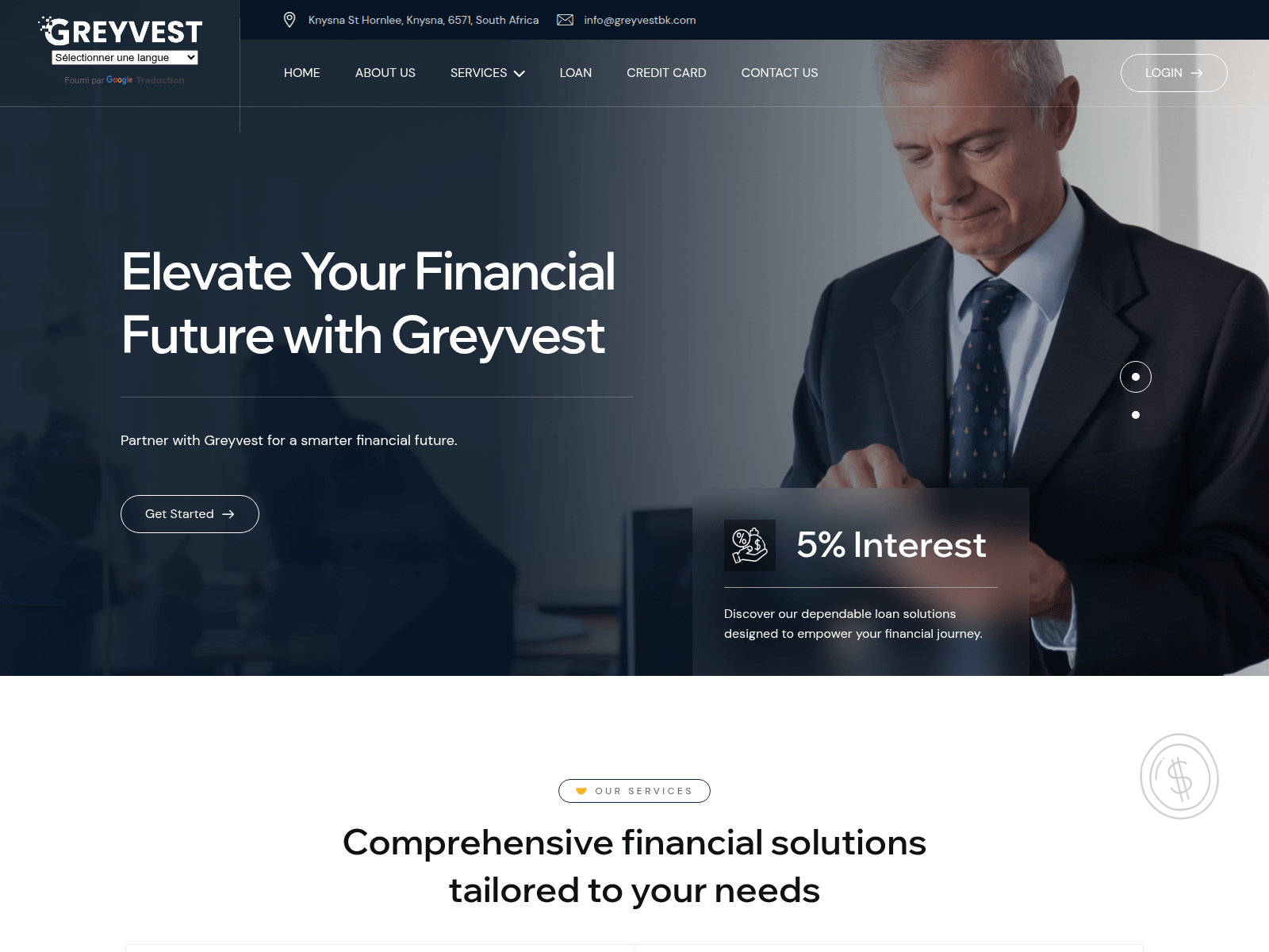 Screenshot of greyvestbk.com
