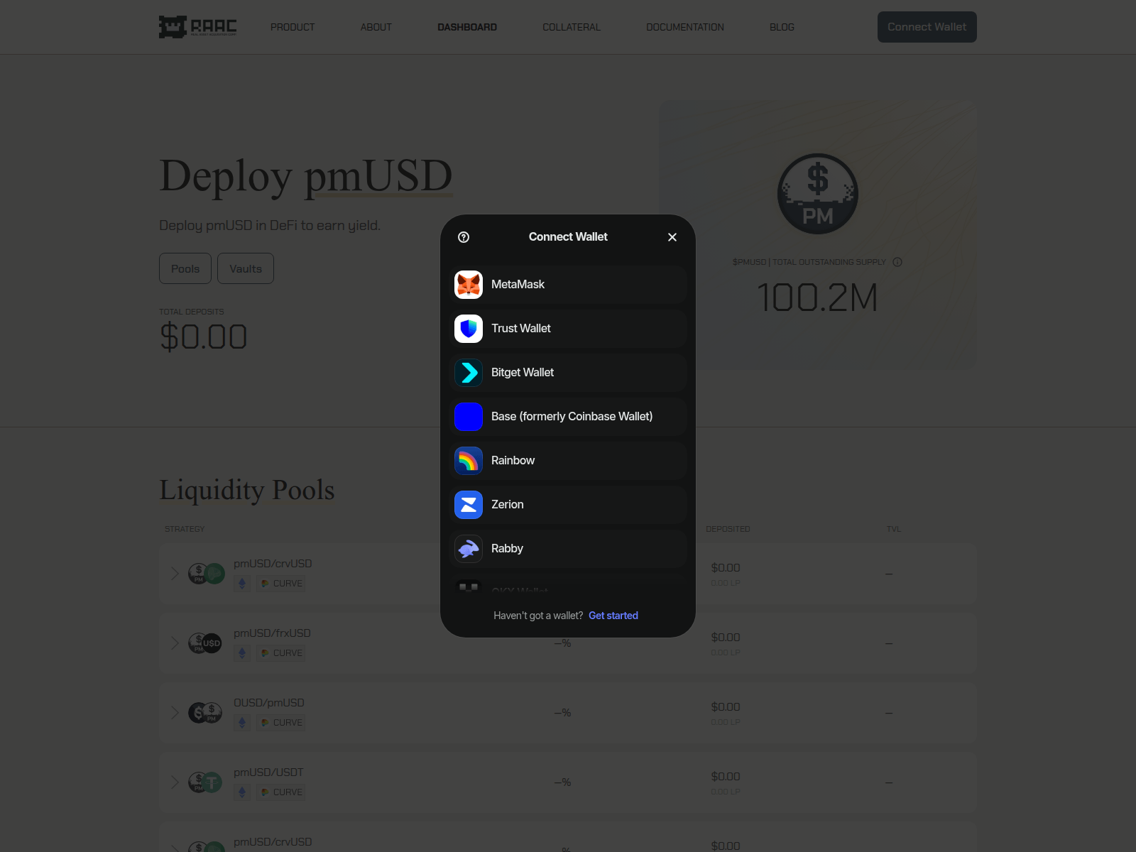 Screenshot of pmusd-raac.xyz