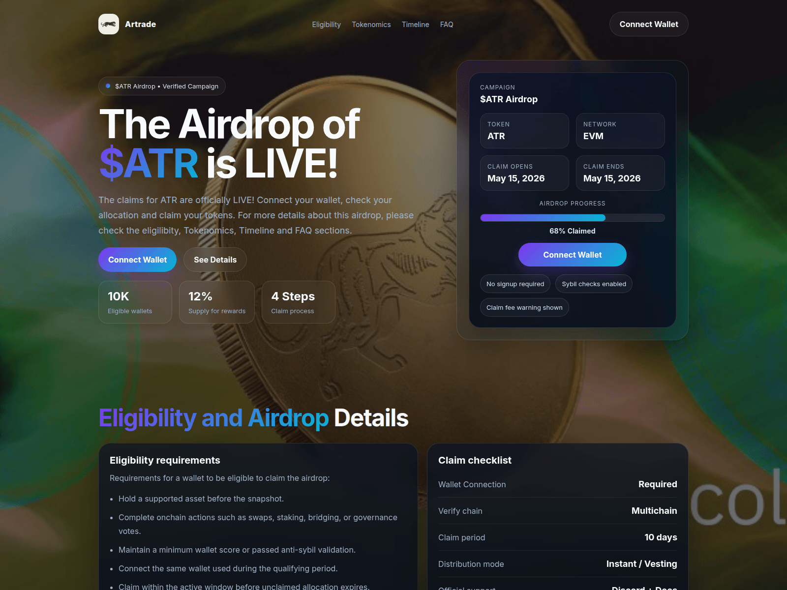 Screenshot of artrades.art