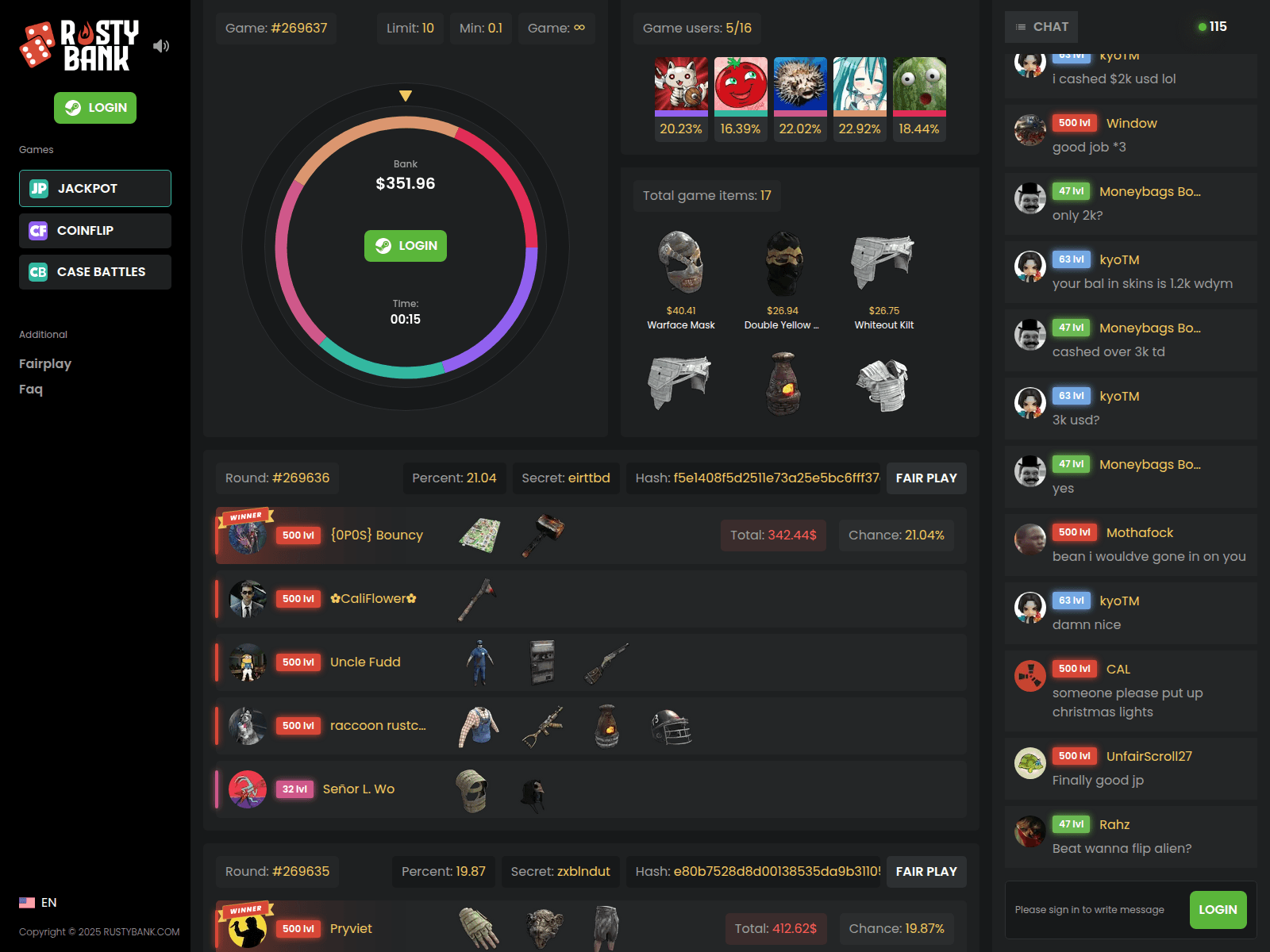 Screenshot of rustybank.com