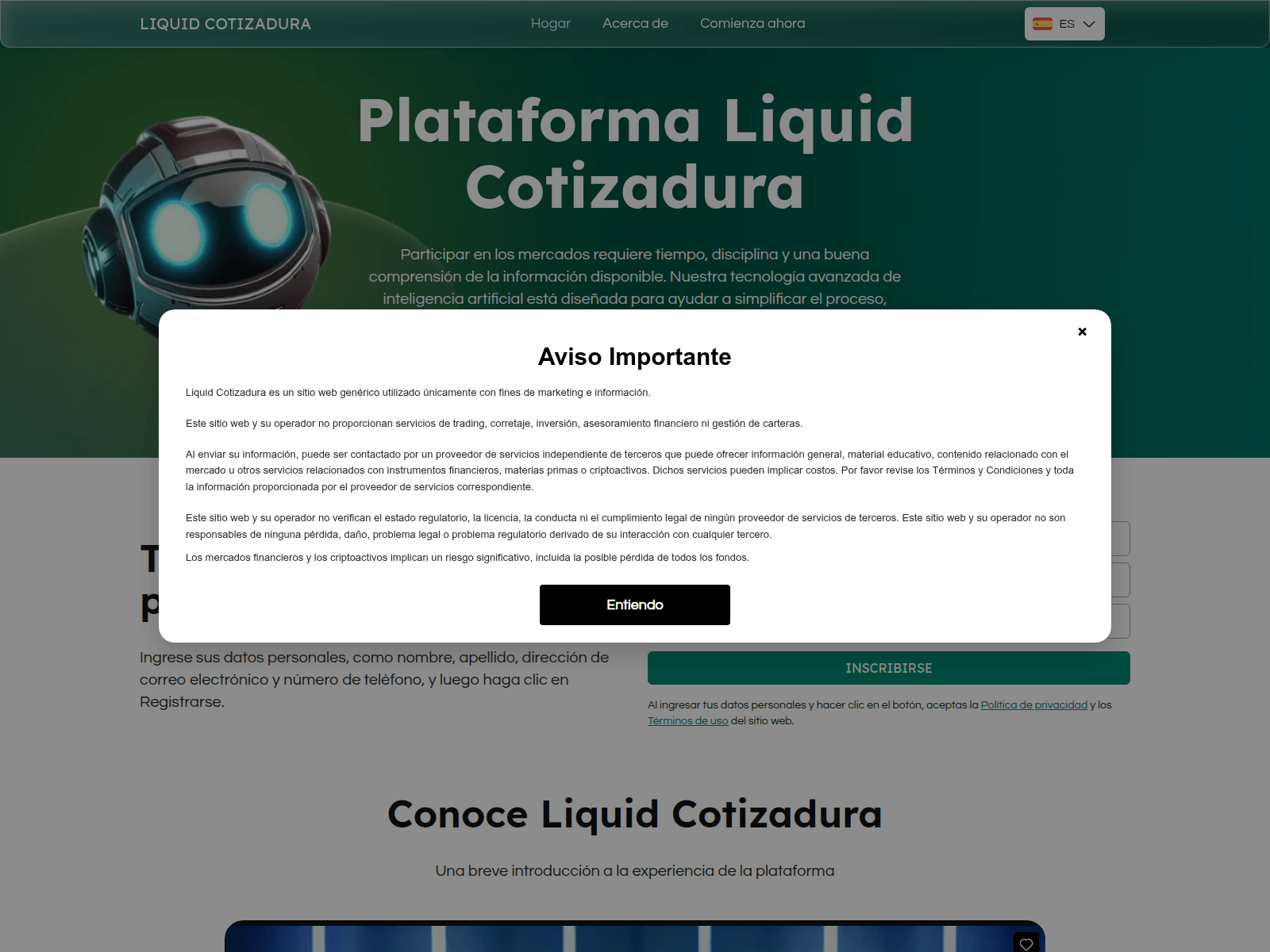 Screenshot of liquidcotizadura-es.live