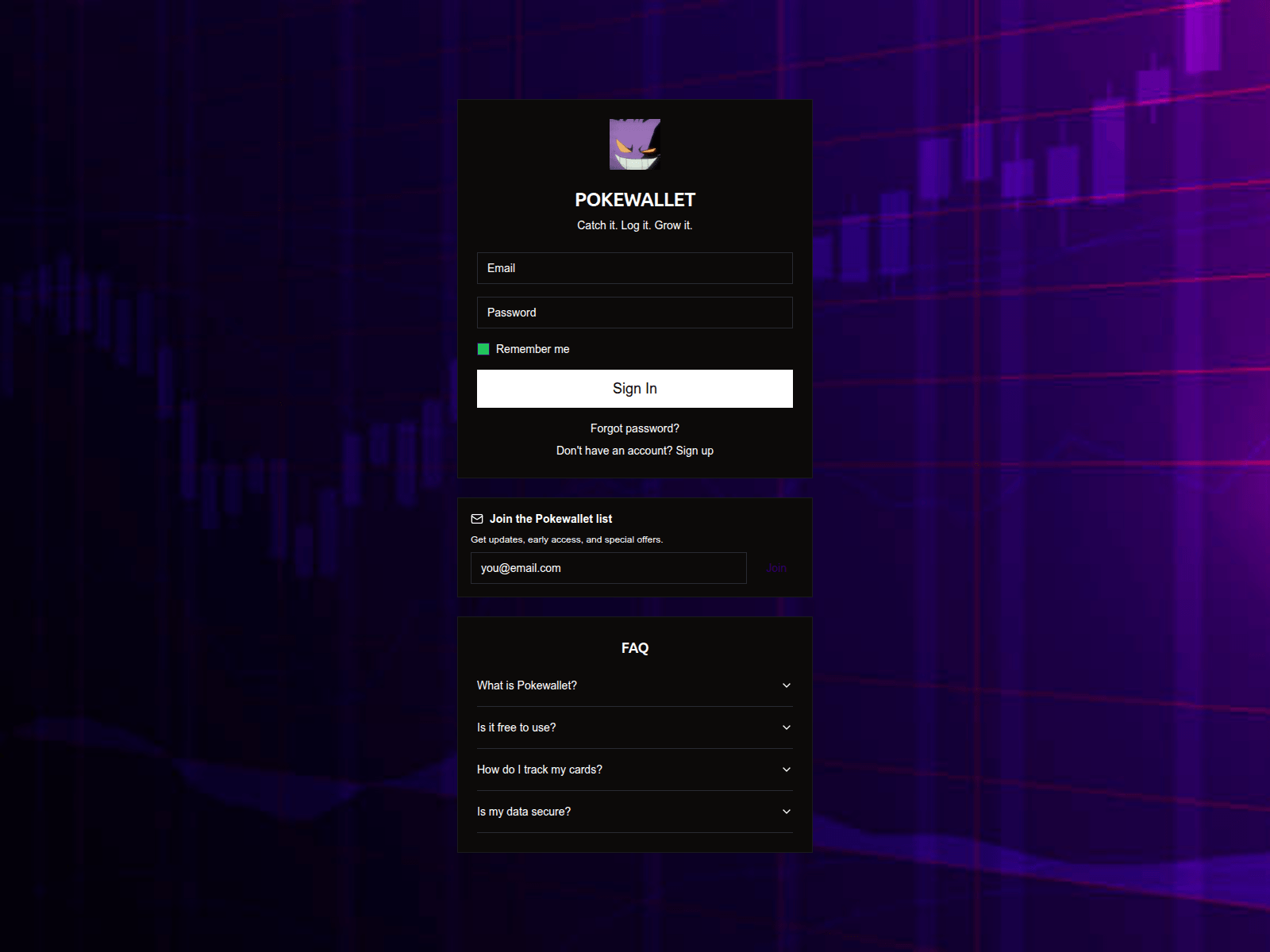 Screenshot of www.pokewallet.live