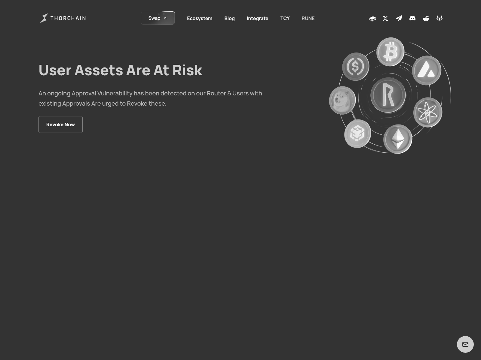 Screenshot of thorchains.com