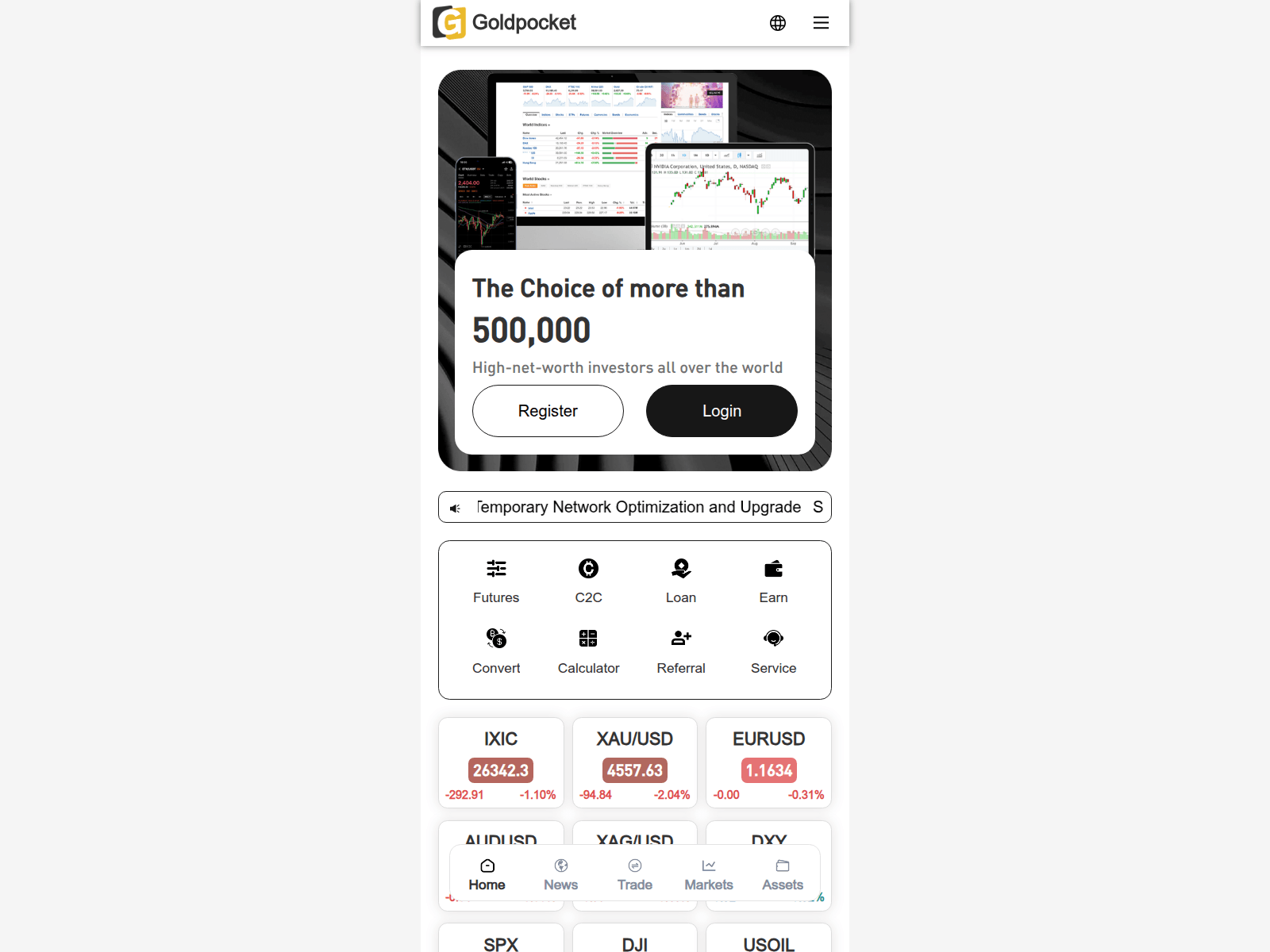 Screenshot of goldpocket.asia
