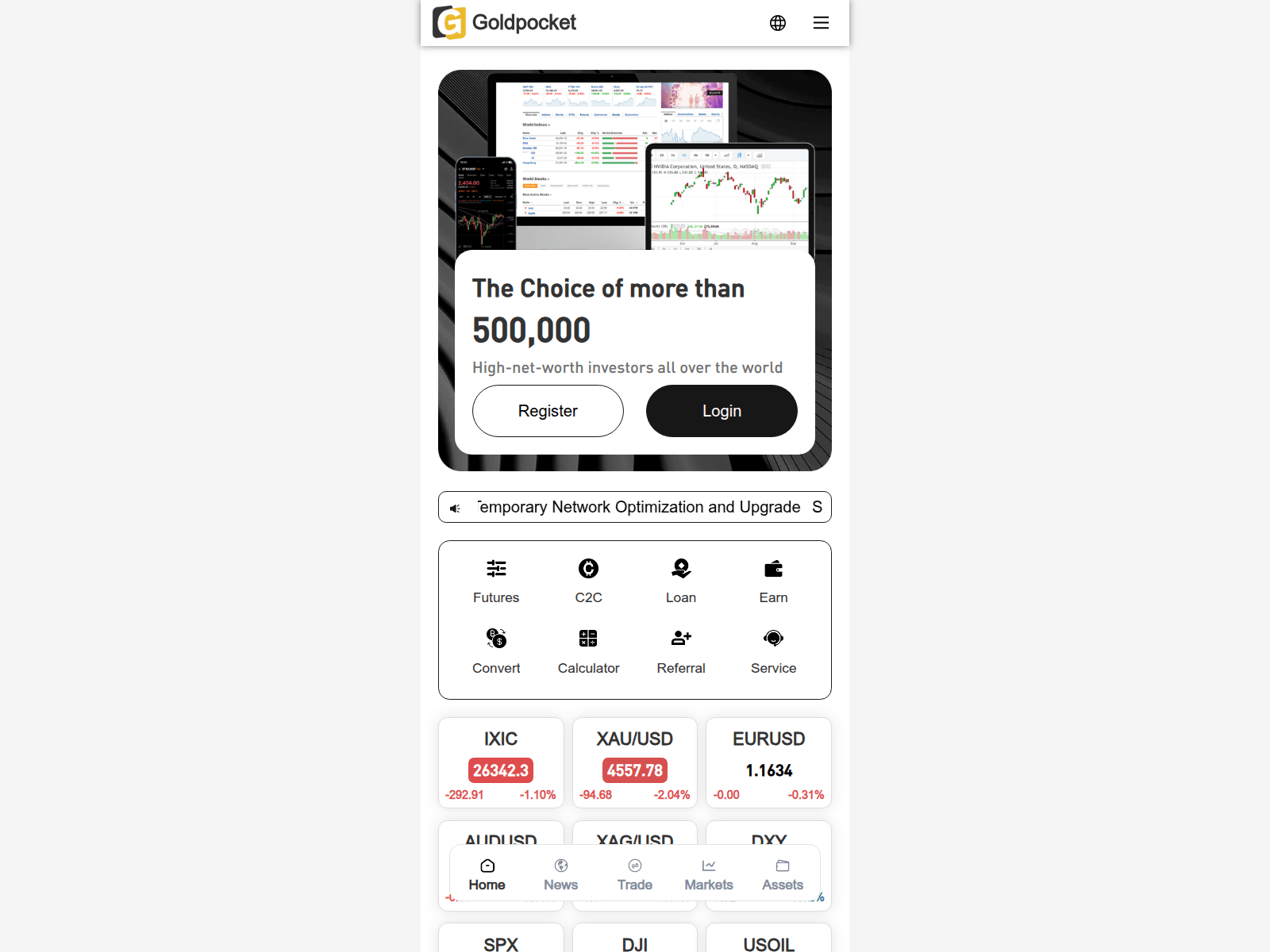 Screenshot of goldpocket.space