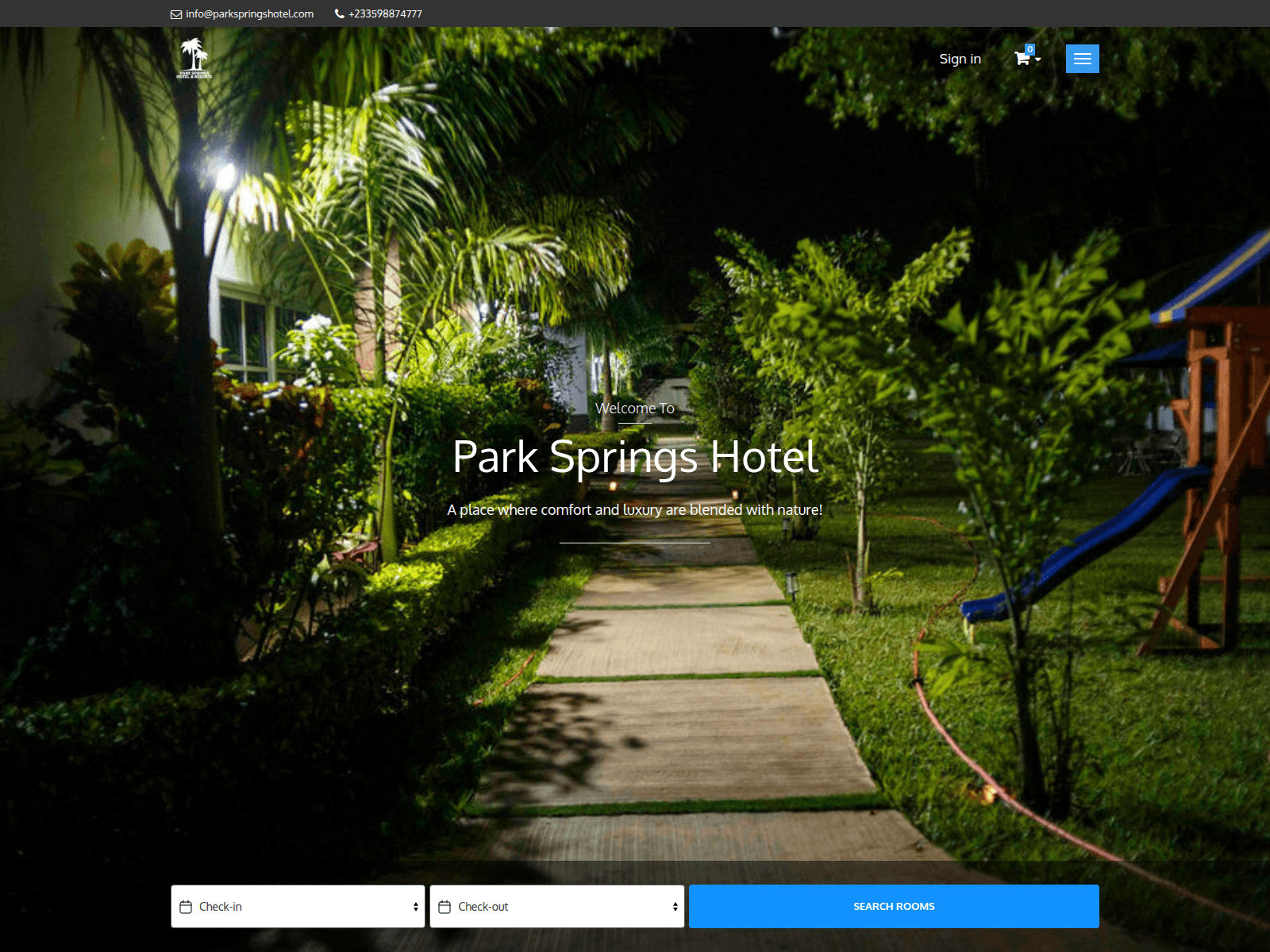 Screenshot of parkspringshotel.com