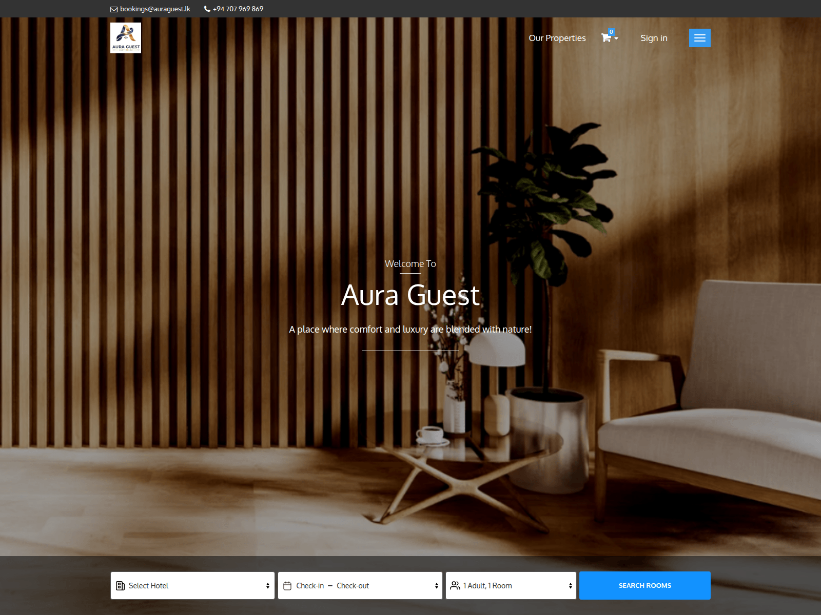 Screenshot of auraguest.lk