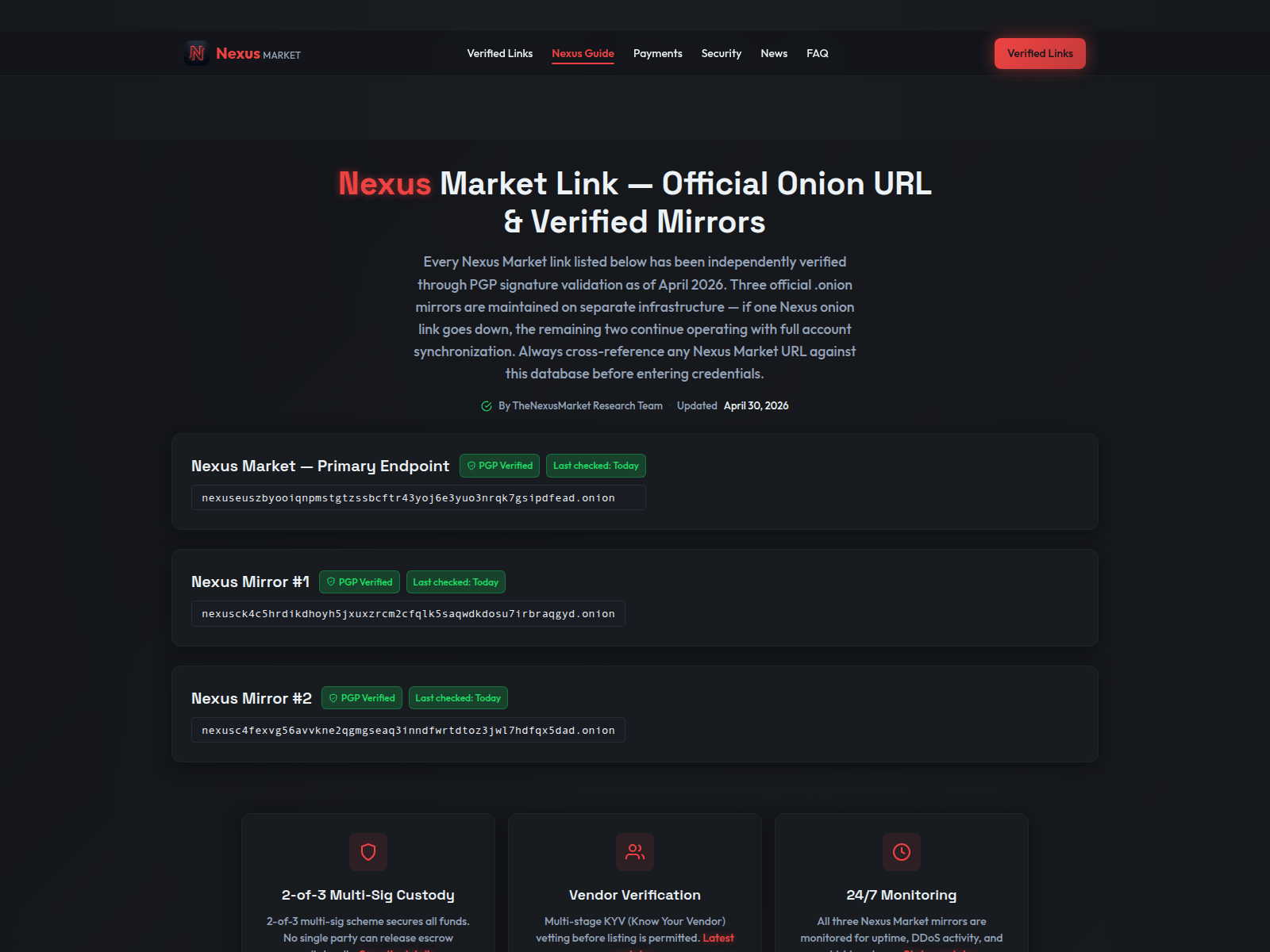 Screenshot of official.thenexusmarket.com