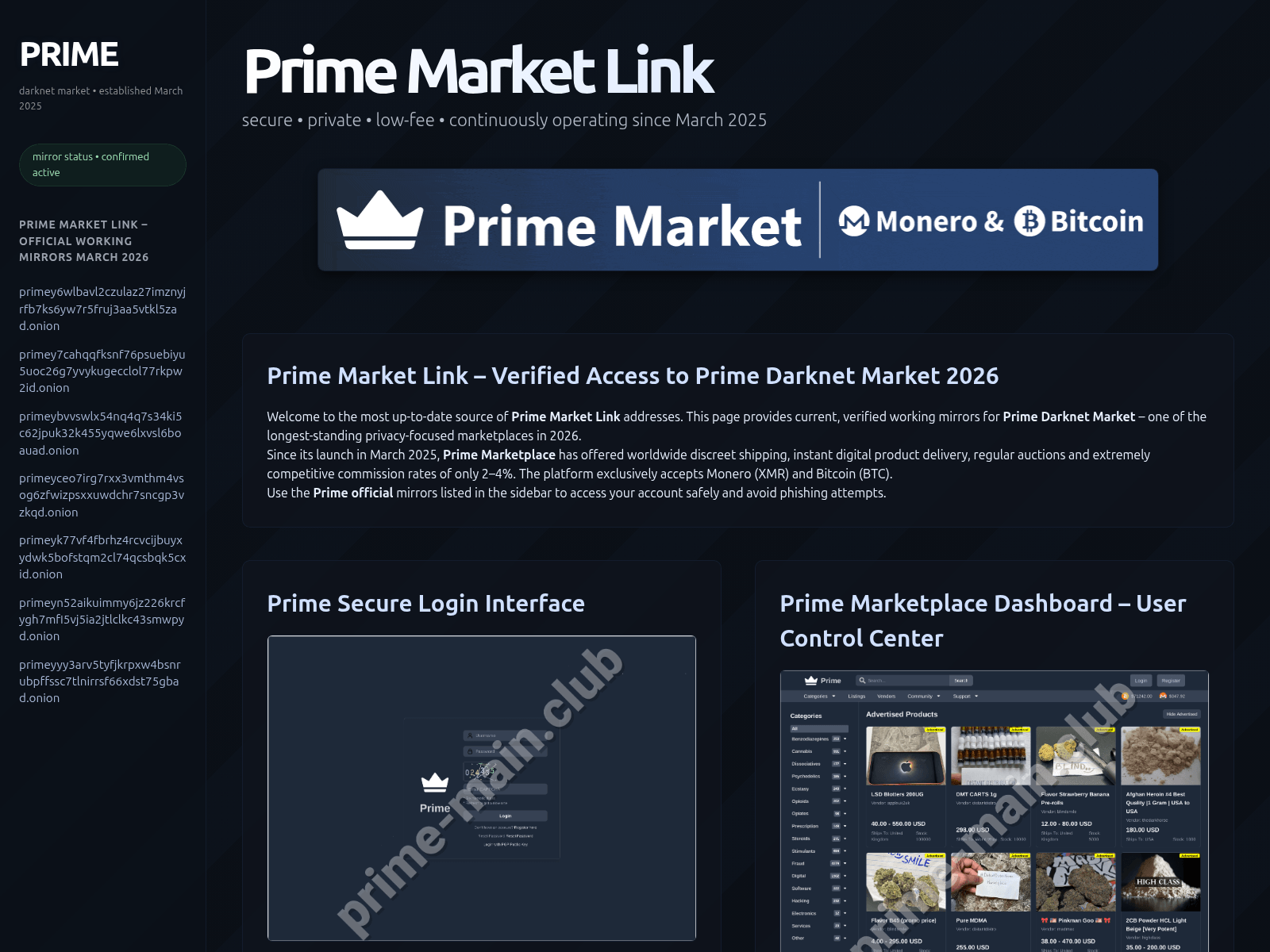 Screenshot of prime-main.club