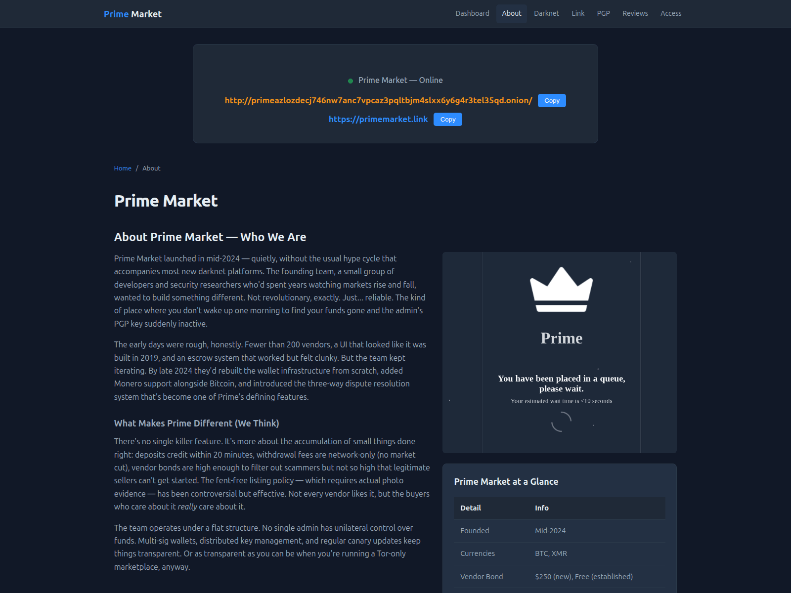 Screenshot of primemarkettrading.com
