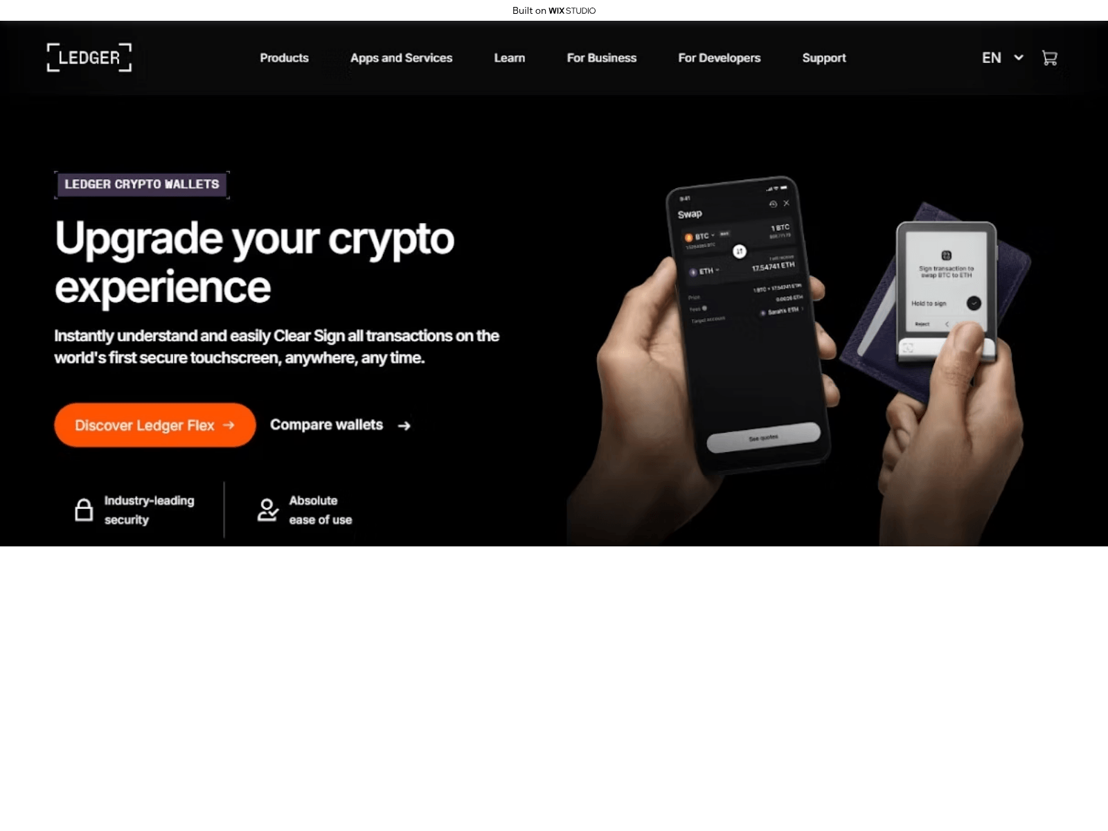 Screenshot of starts-ledgarcdn.wixstudio.com