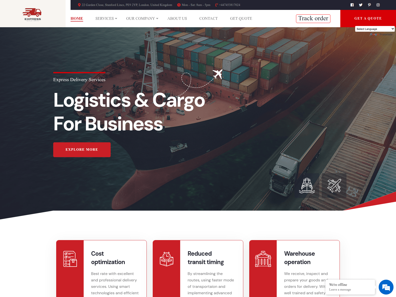 Screenshot of express-deliveries.org