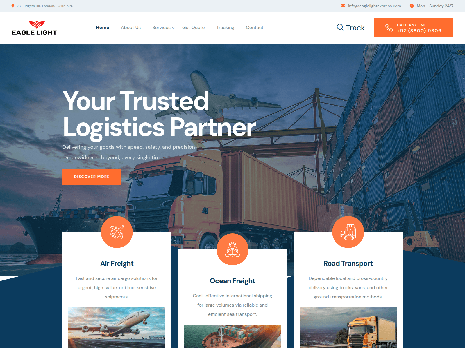 Screenshot of eaglelightexpress.com