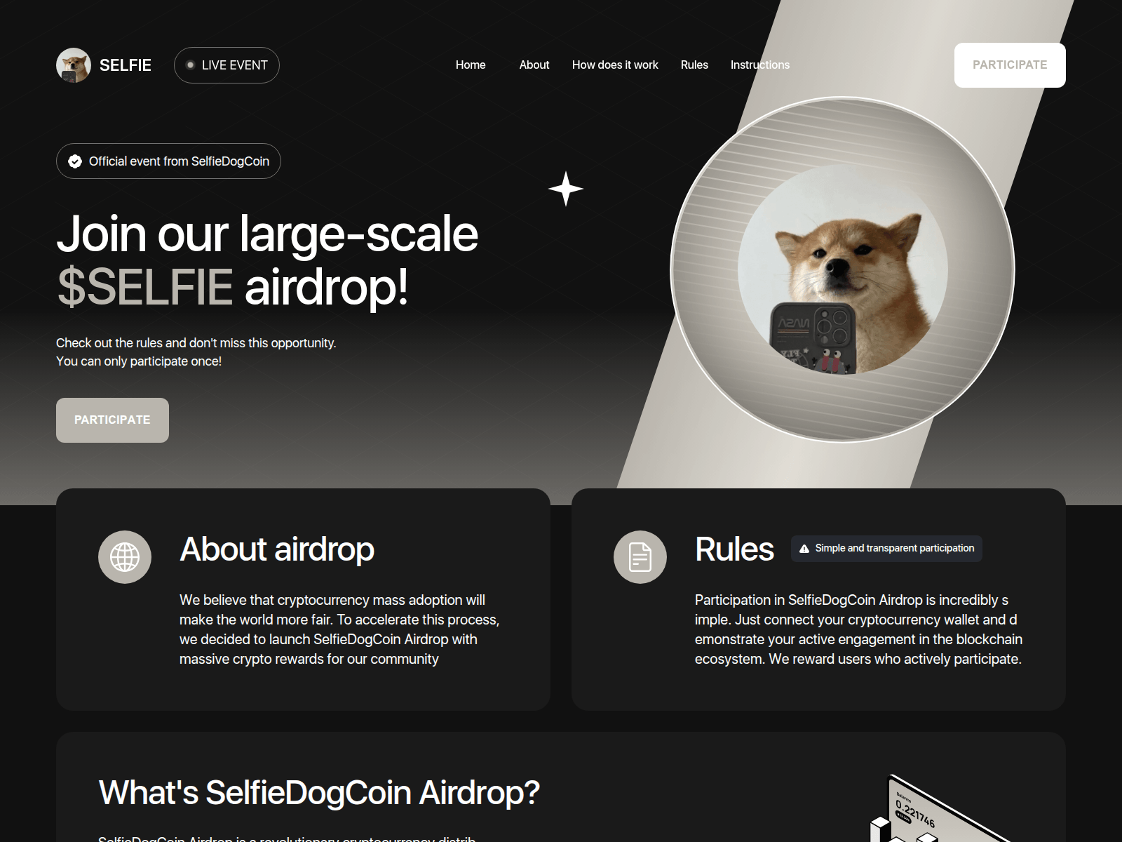 Screenshot of selfiedog.anyangnyongo.com