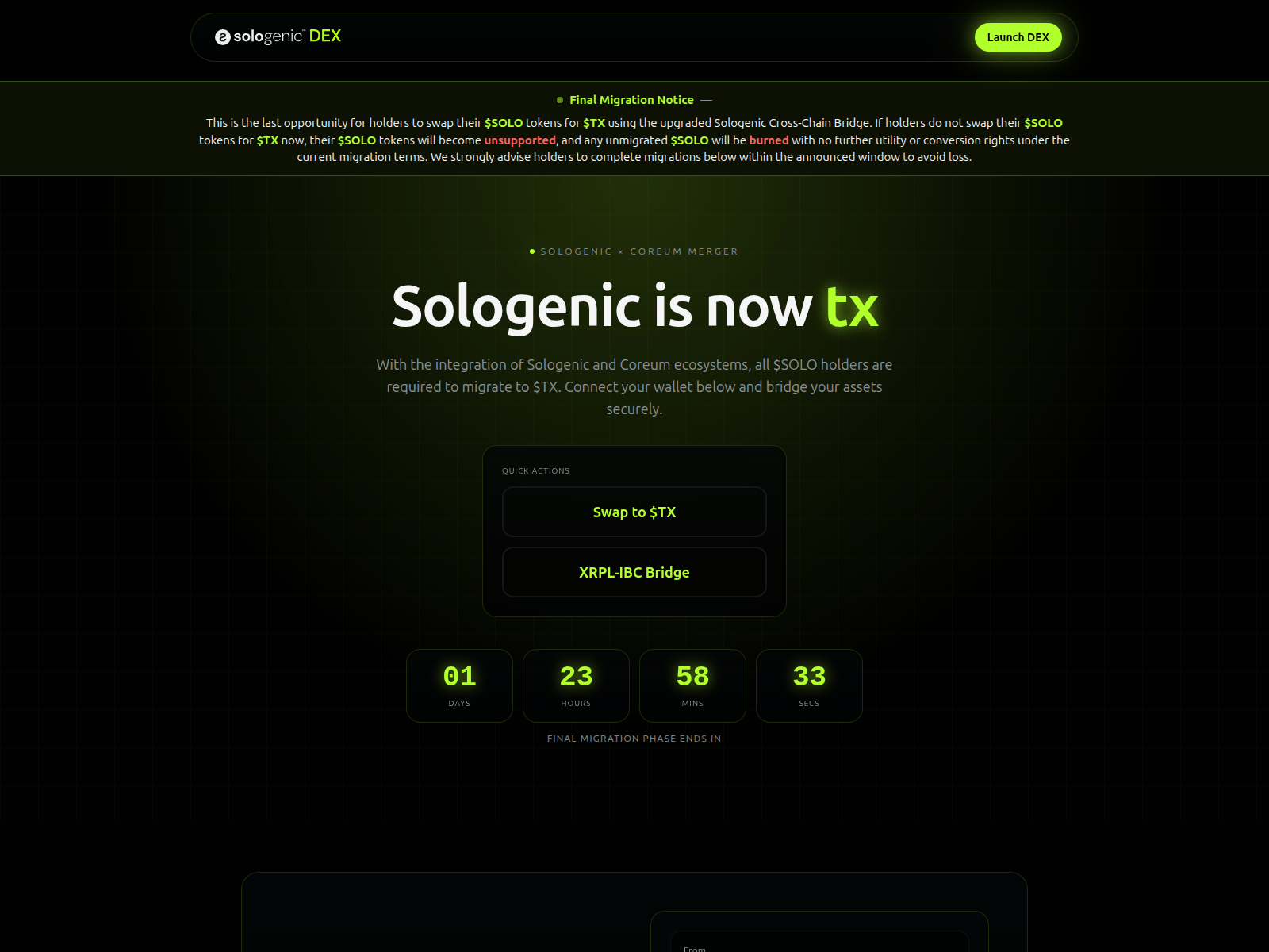 Screenshot of sologenic-migrate.org