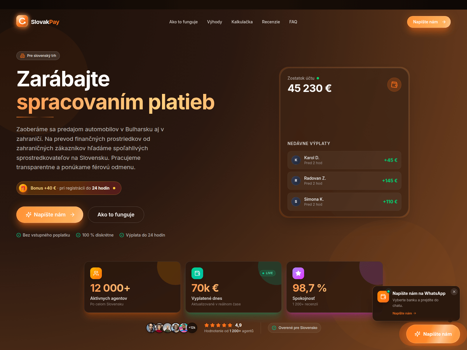 Screenshot of slovakpay.com