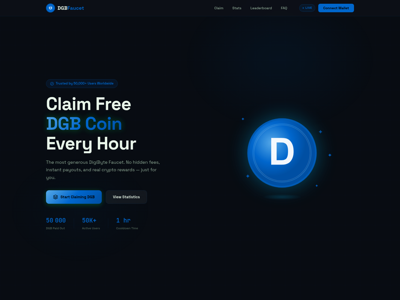 Screenshot of dgbfaucet.pages.dev