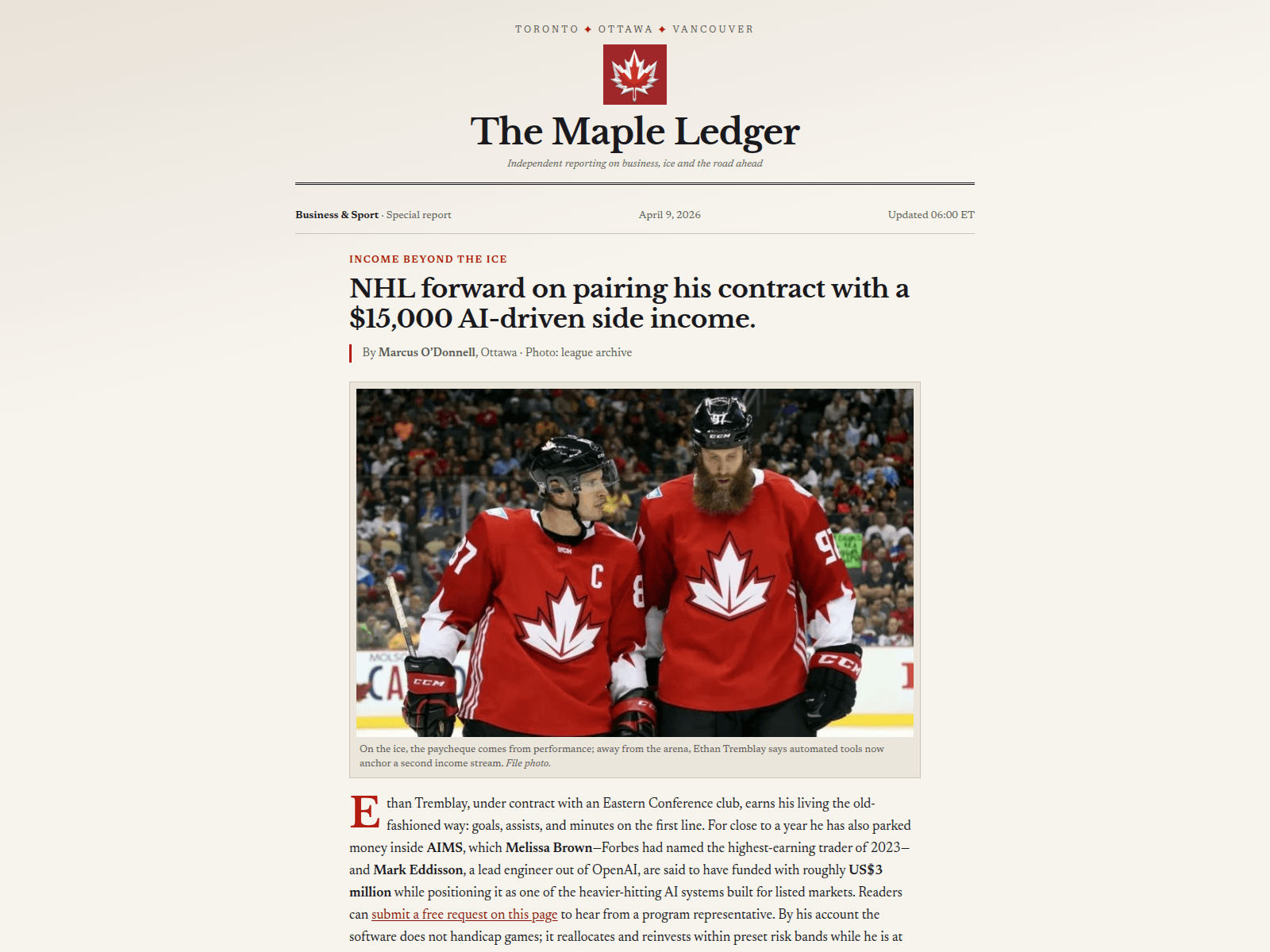 Screenshot of maple-ledger.online